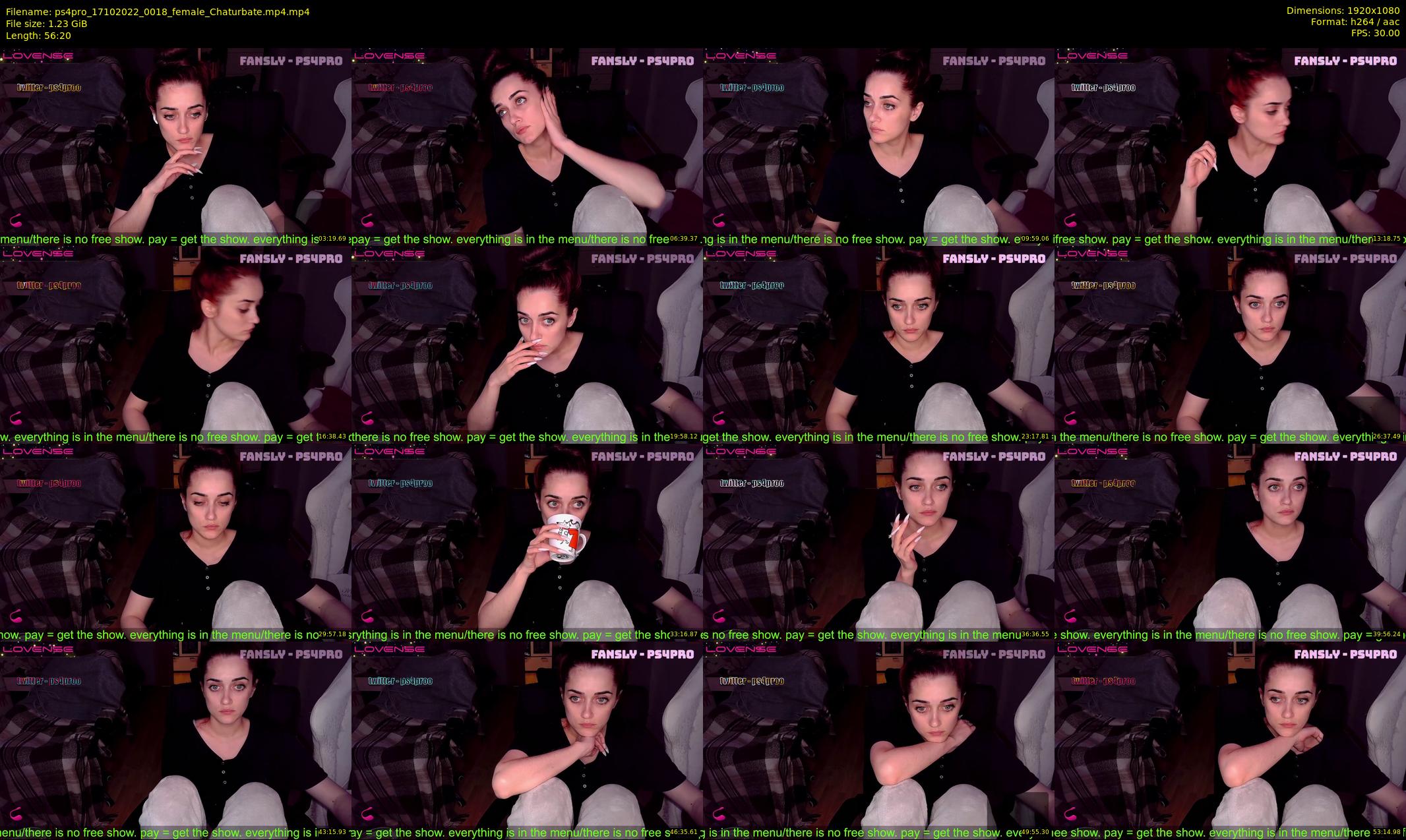 ps4pro — 57 minute Chaturbate female cam show recording, 1080p, Oct 17, 2022