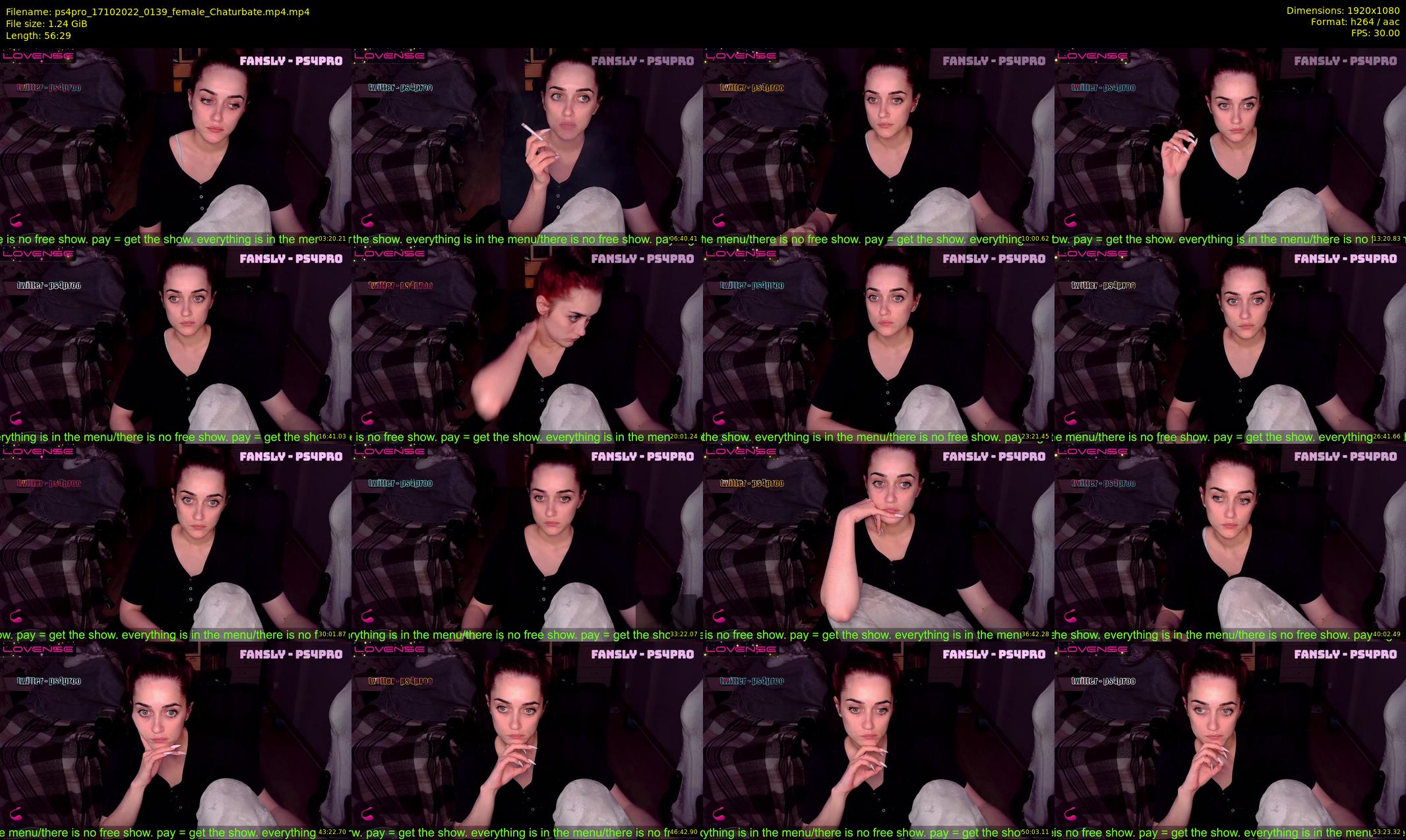 ps4pro — 57 minute Chaturbate female cam show recording, 1080p, Oct 17, 2022
