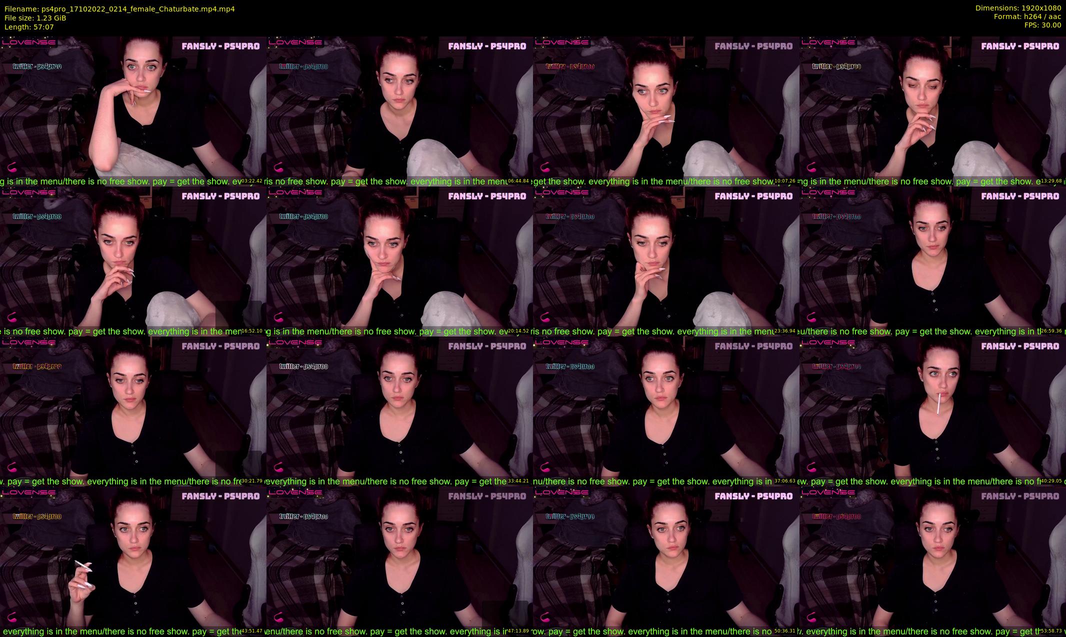 ps4pro — 58 minute Chaturbate female cam show recording, 1080p, Oct 17, 2022