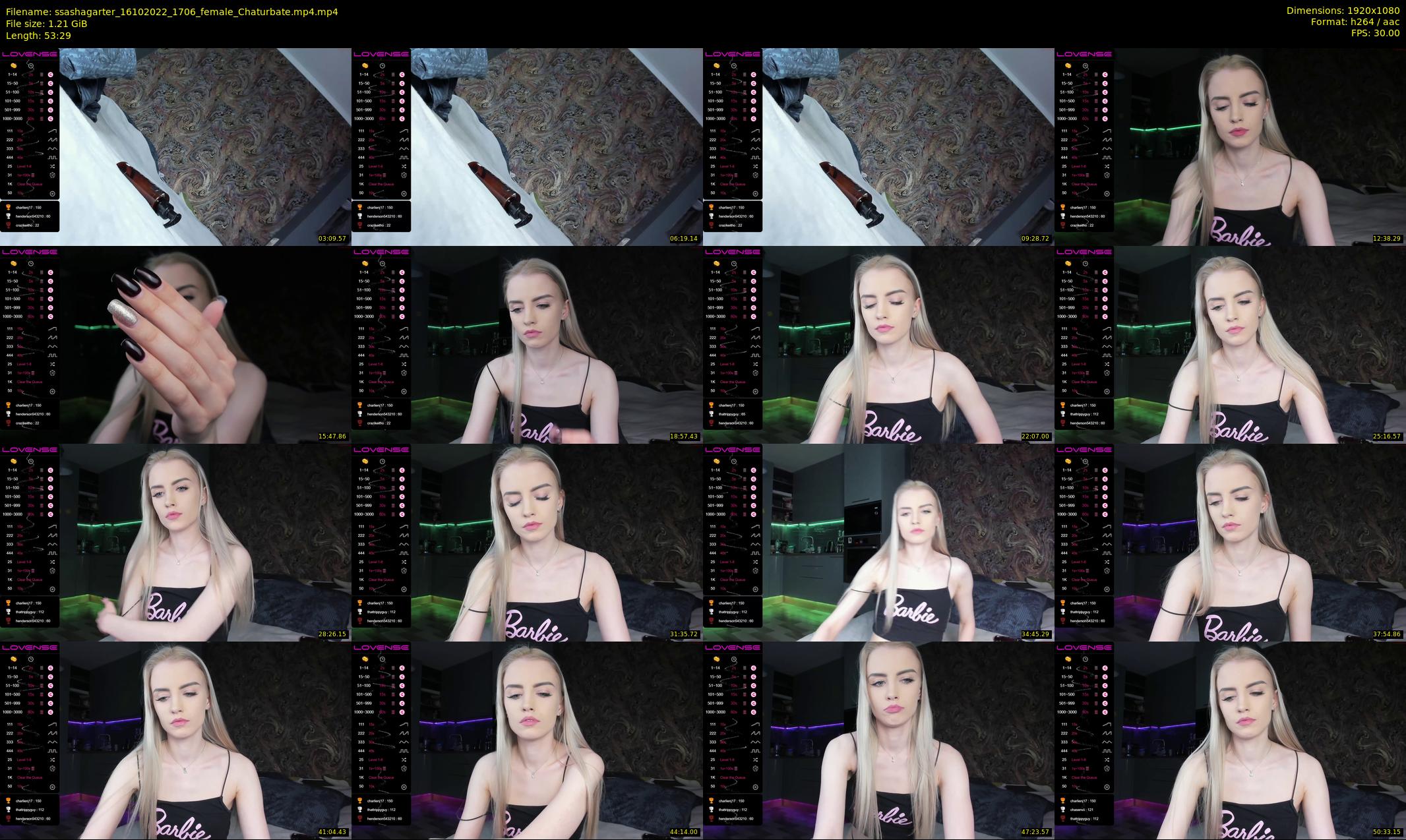 ssashagarter — 54 minute Chaturbate female cam show recording, 1080p, Oct 16, 2022