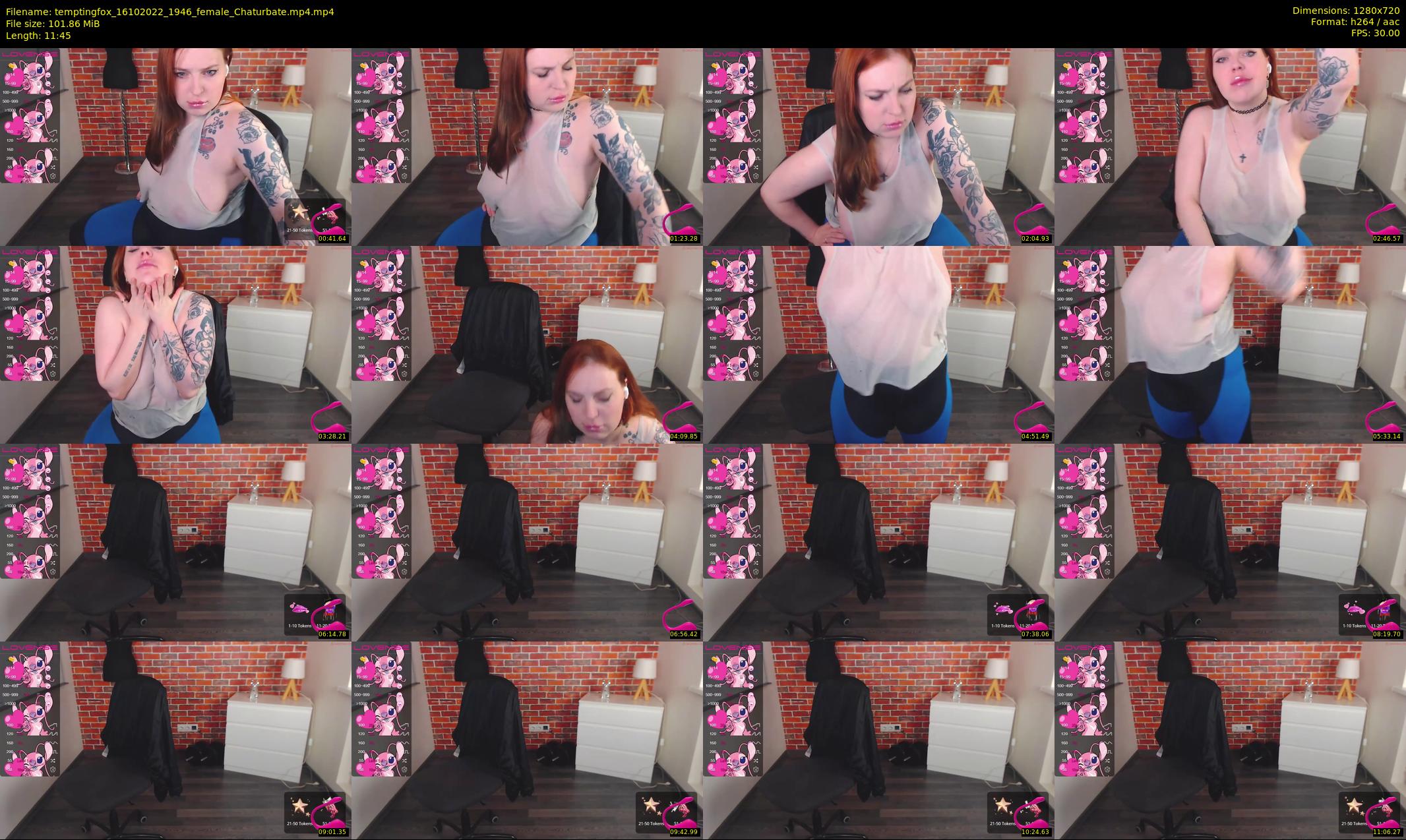 temptingfox — 12 minute Chaturbate female cam show recording, 720p, Oct 16, 2022