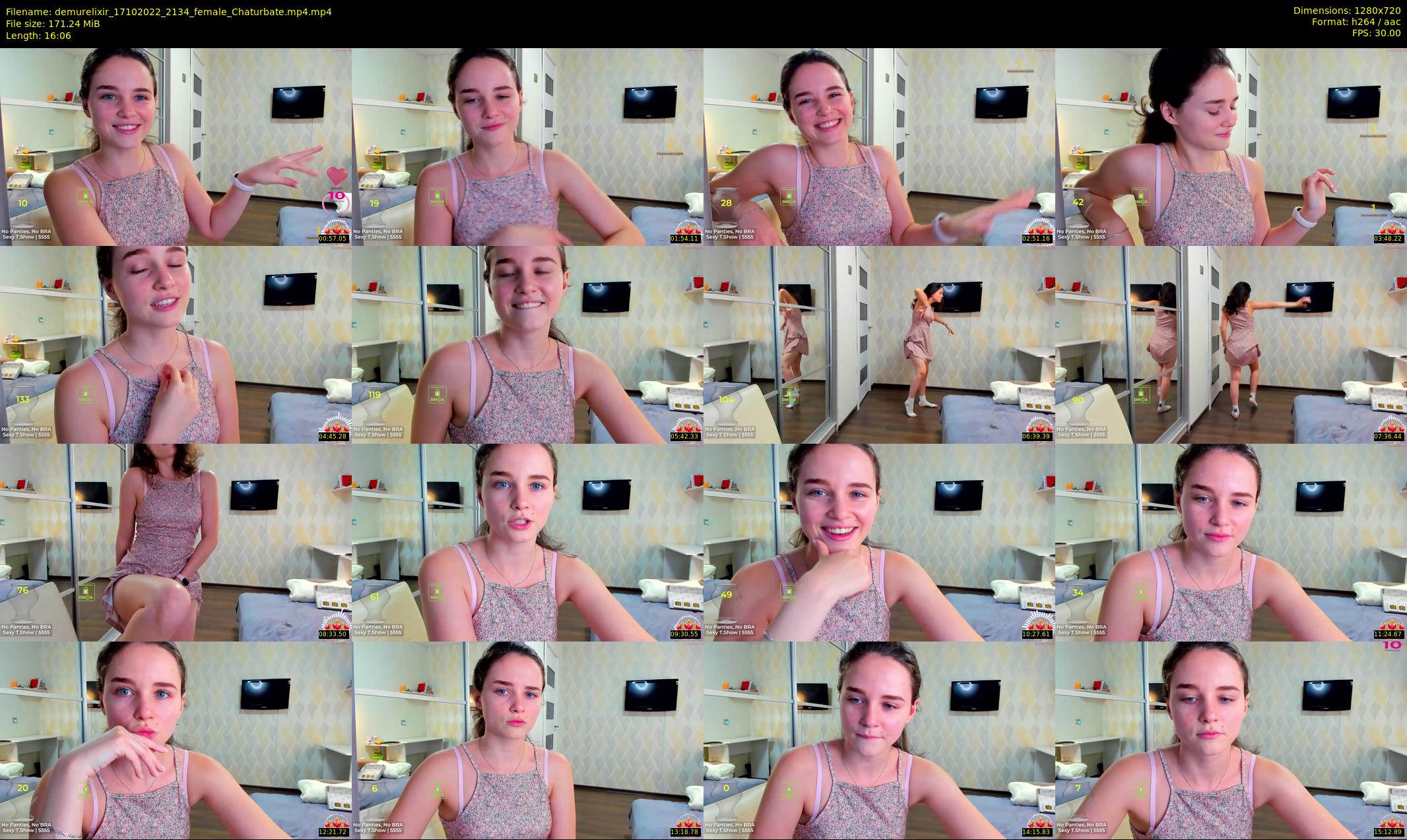 demurelixir — 17 minute Chaturbate female cam show recording, 720p, Oct 17, 2022