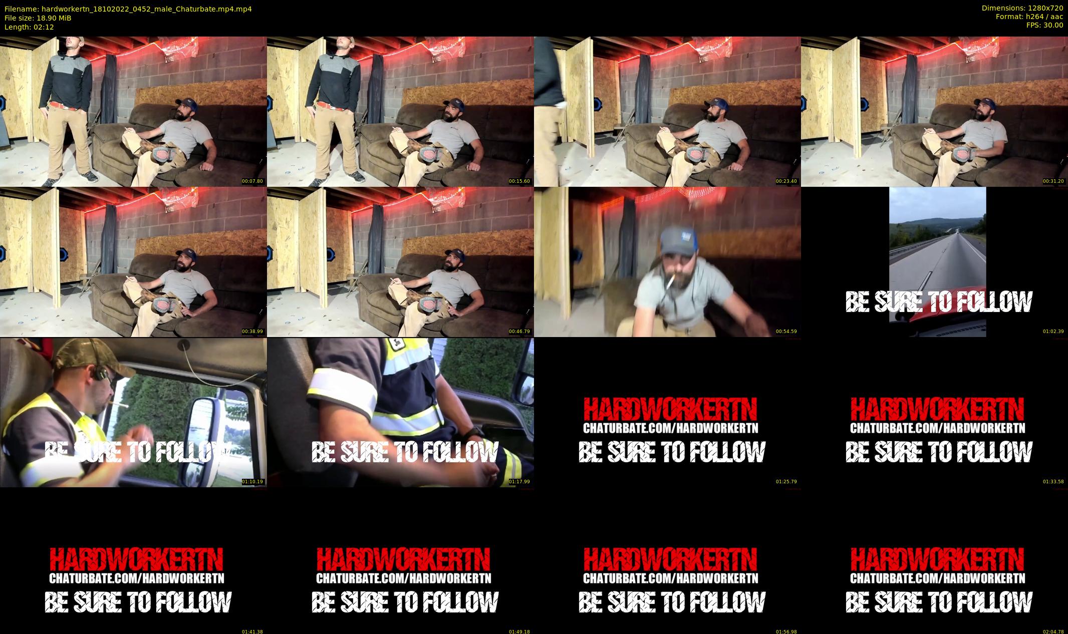 hardworkertn — 3 minute Chaturbate male cam show recording, 720p, Oct 18, 2022