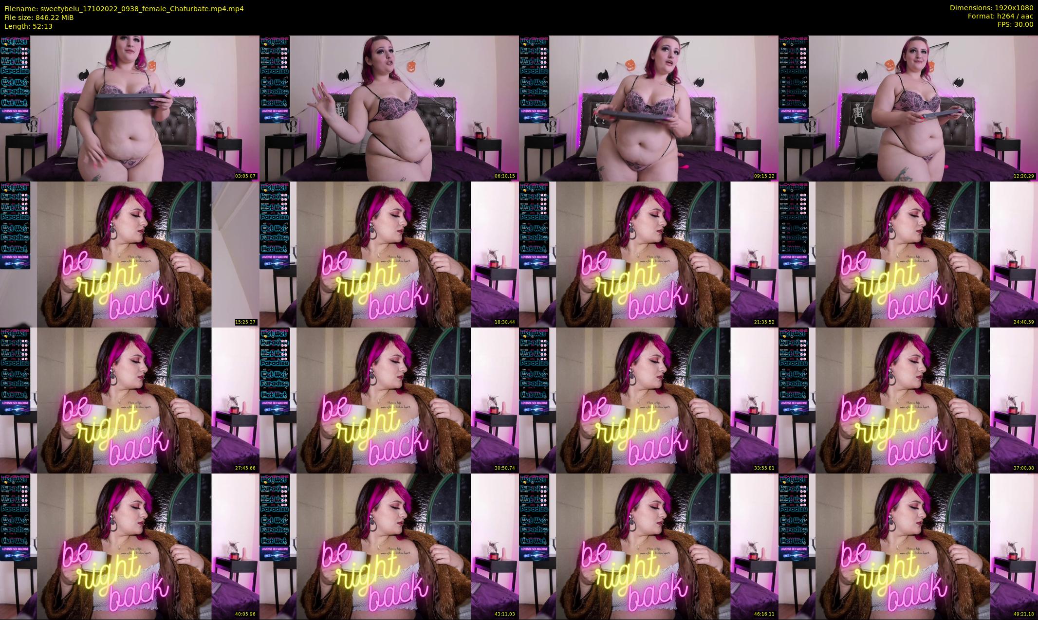 sweetybelu — 53 minute Chaturbate female cam show recording, 1080p, Oct 17, 2022