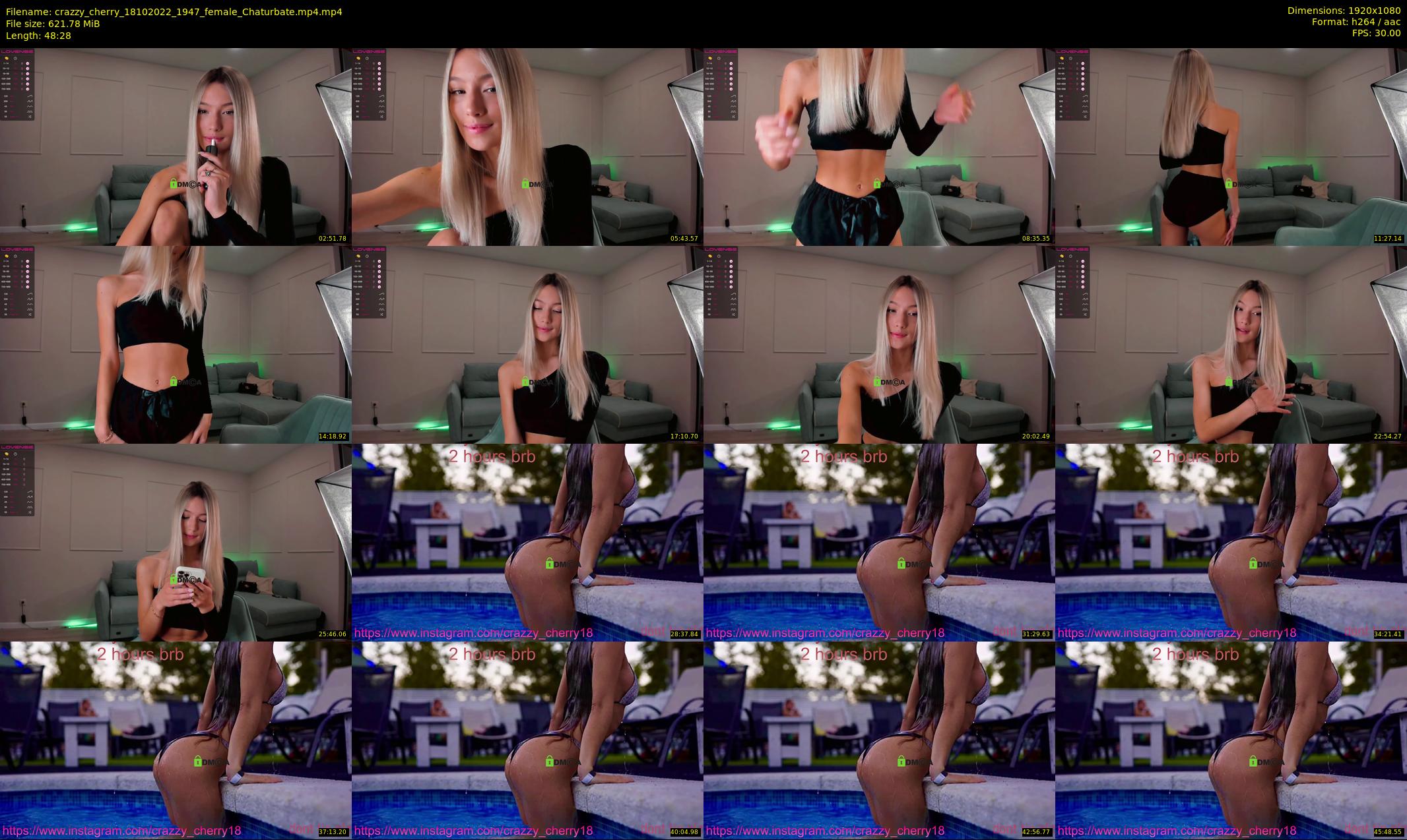 crazzy_cherry — 49 minute Chaturbate female cam show recording, 1080p, Oct 18, 2022