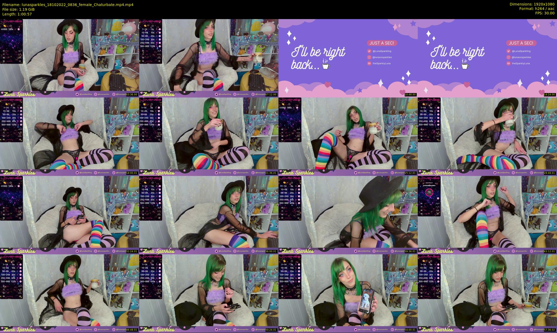 lunasparkles — 61 minute Chaturbate female cam show recording, 1080p, Oct 18, 2022
