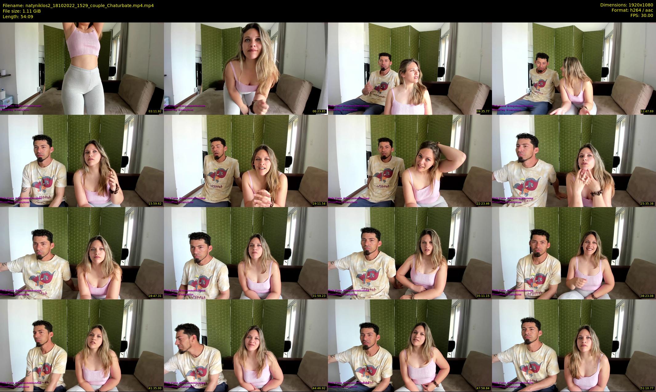 natyniklos2 — 55 minute Chaturbate couple cam show recording, 1080p, Oct 18, 2022