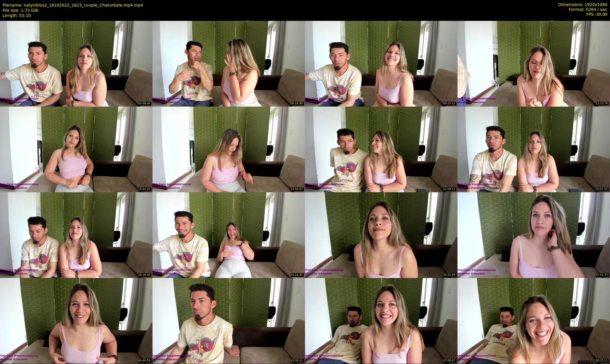 natyniklos2 — 54 minute Chaturbate couple cam show recording, 1080p, Oct 18, 2022