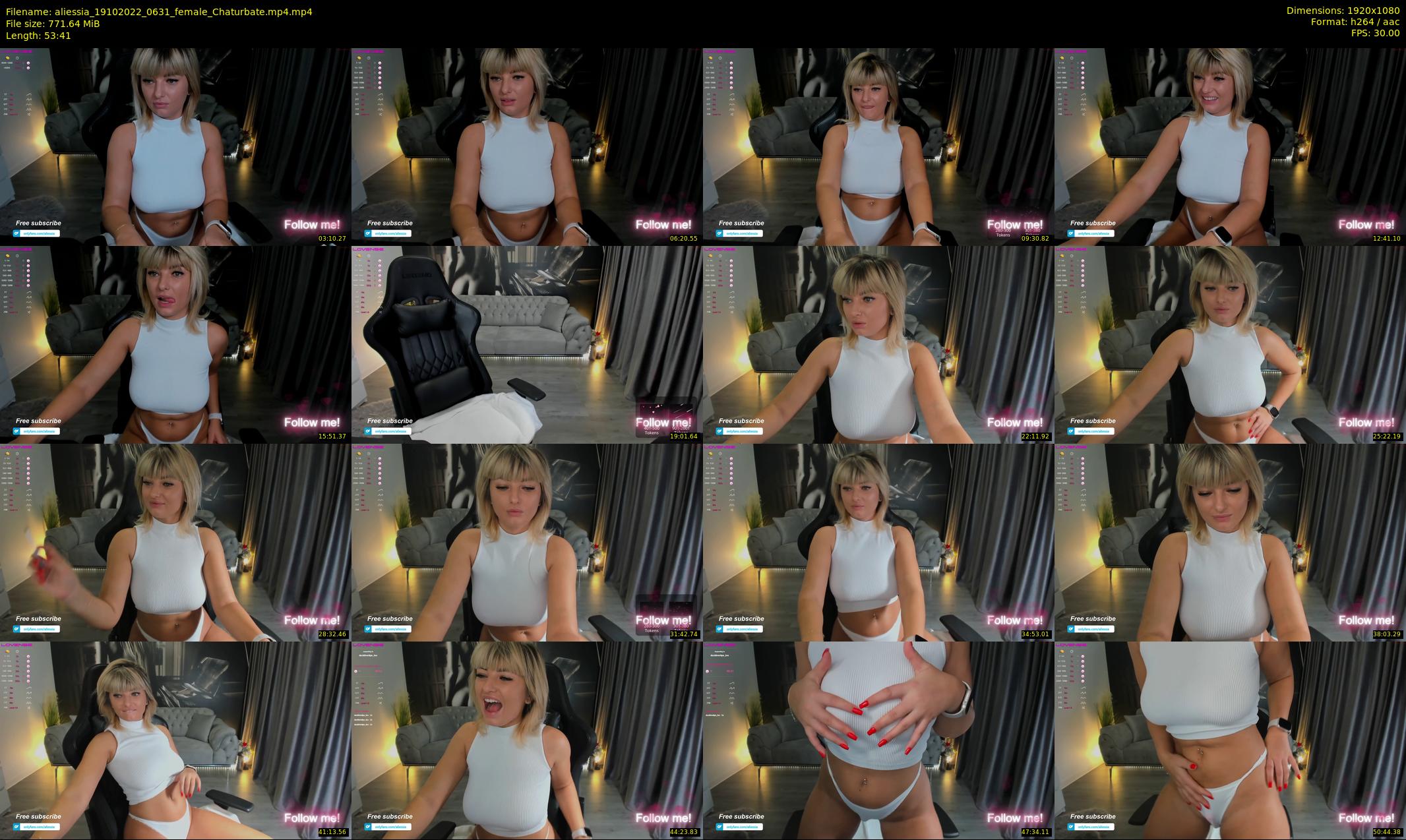 aliessia — 54 minute Chaturbate female cam show recording, 1080p, Oct 19, 2022