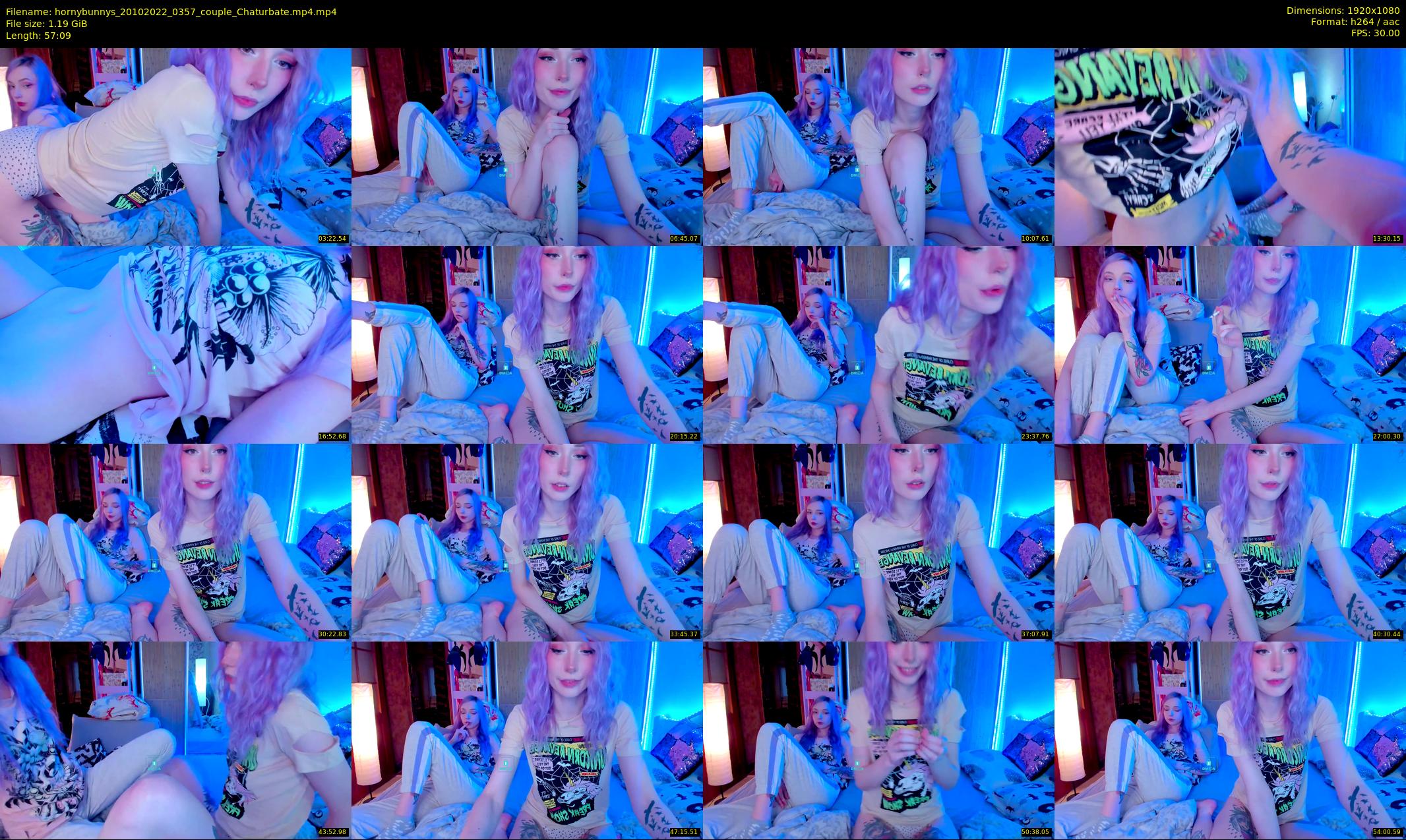 hornybunnys — 58 minute Chaturbate couple cam show recording, 1080p, Oct 20, 2022