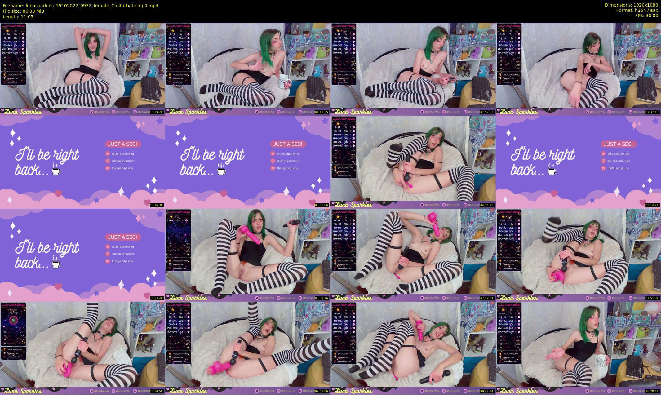 lunasparkles — 12 minute Chaturbate female cam show recording, 1080p, Oct 19, 2022