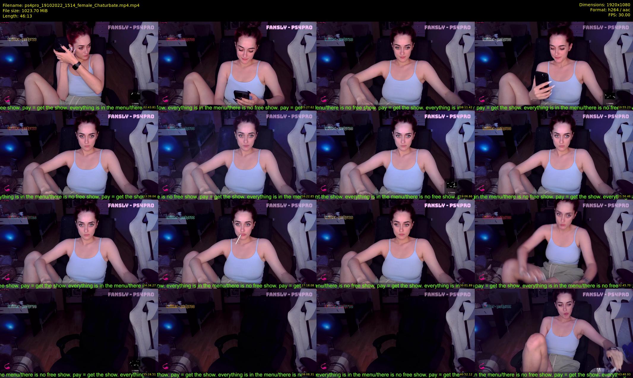 ps4pro — 47 minute Chaturbate female cam show recording, 1080p, Oct 19, 2022