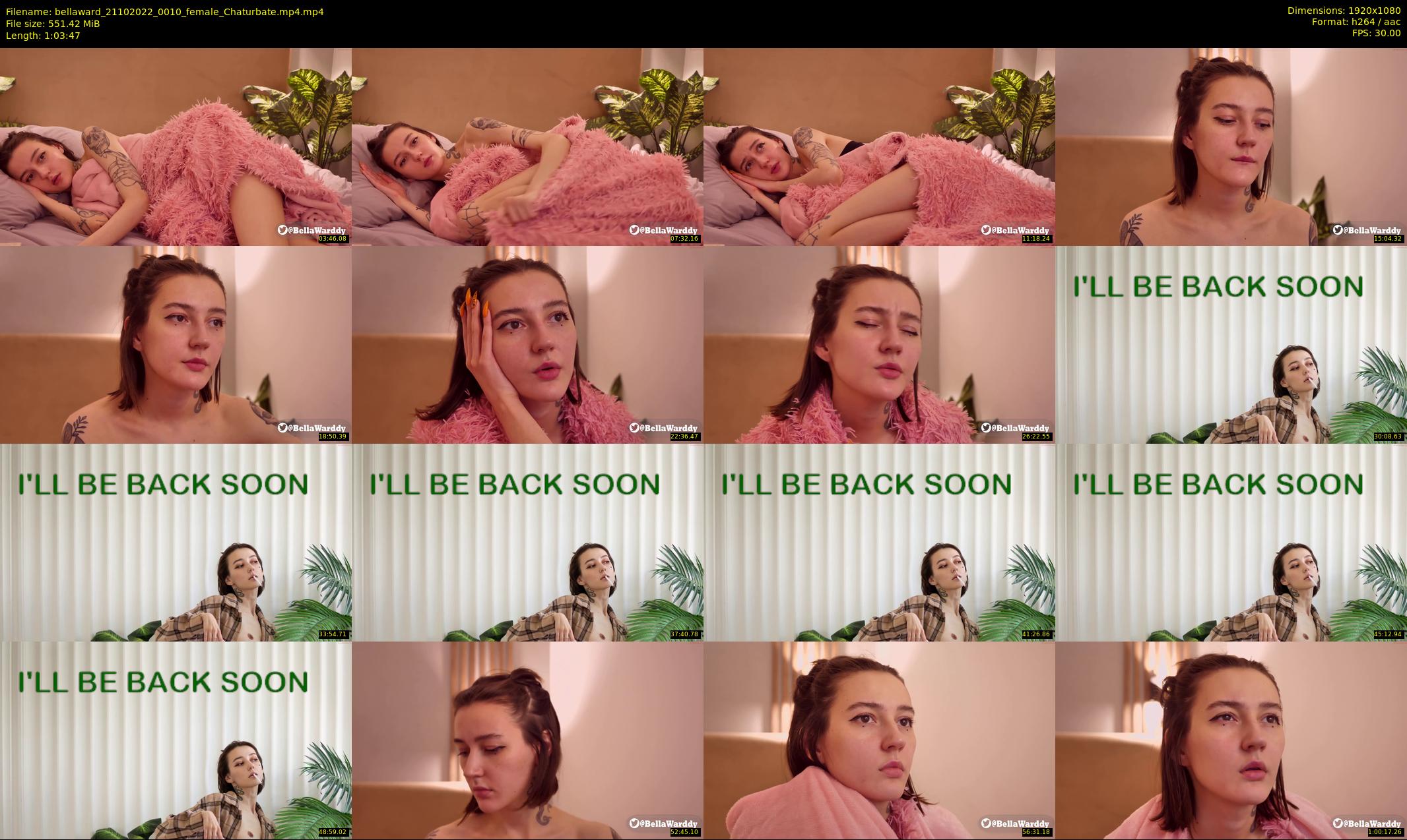 bellaward — 64 minute Chaturbate female cam show recording, 1080p, Oct 21, 2022