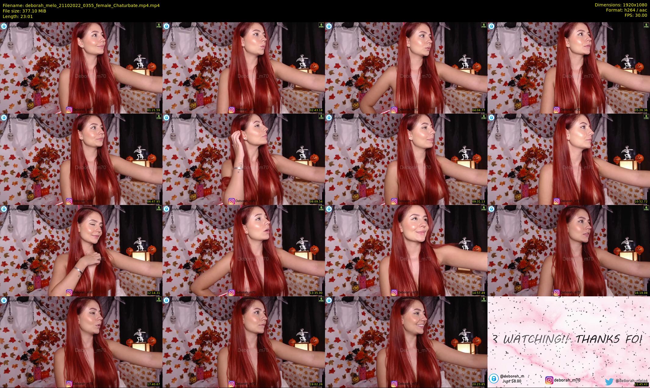deborah_melo — 24 minute Chaturbate female cam show recording, 1080p, Oct 21, 2022