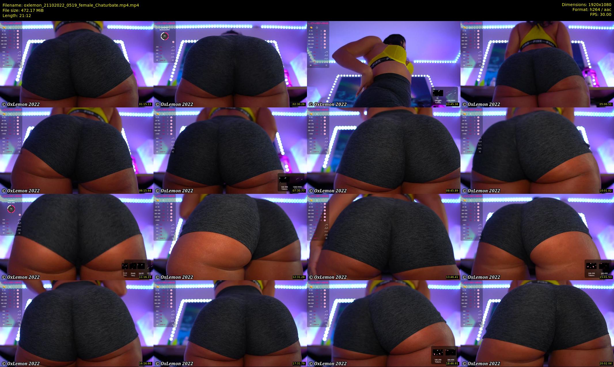 oxlemon — 22 minute Chaturbate female cam show recording, 1080p, Oct 21, 2022