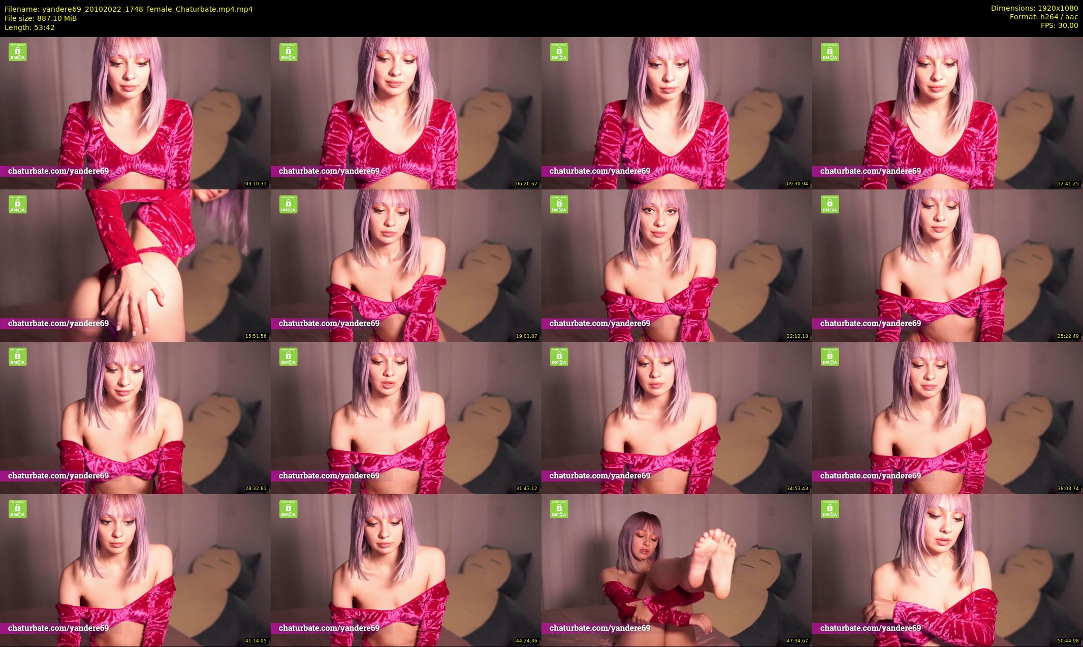 yandere69 — 54 minute Chaturbate female cam show recording, 1080p, Oct 20, 2022