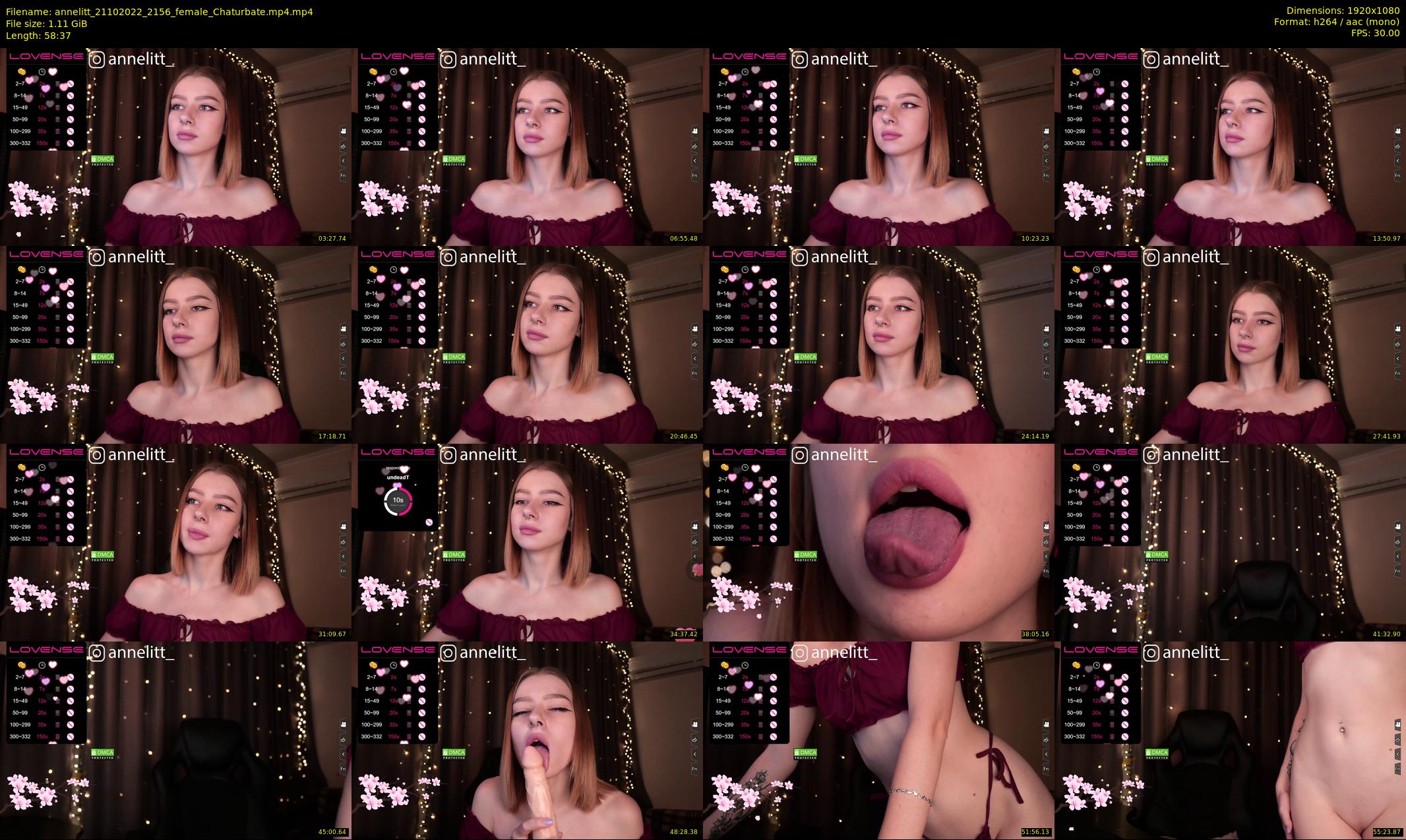 annelitt — 59 minute Chaturbate female cam show recording, 1080p, Oct 21, 2022