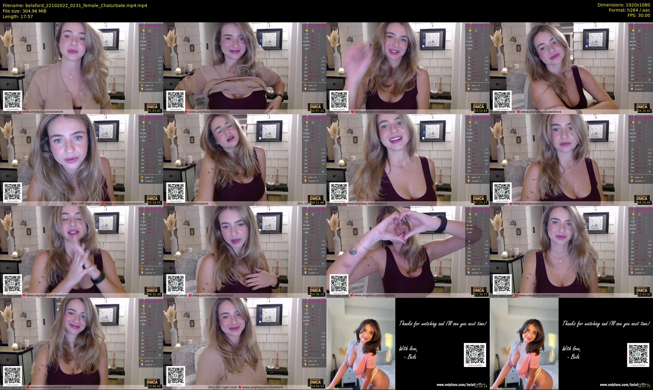 belaford — 18 minute Chaturbate female cam show recording, 1080p, Oct 22, 2022
