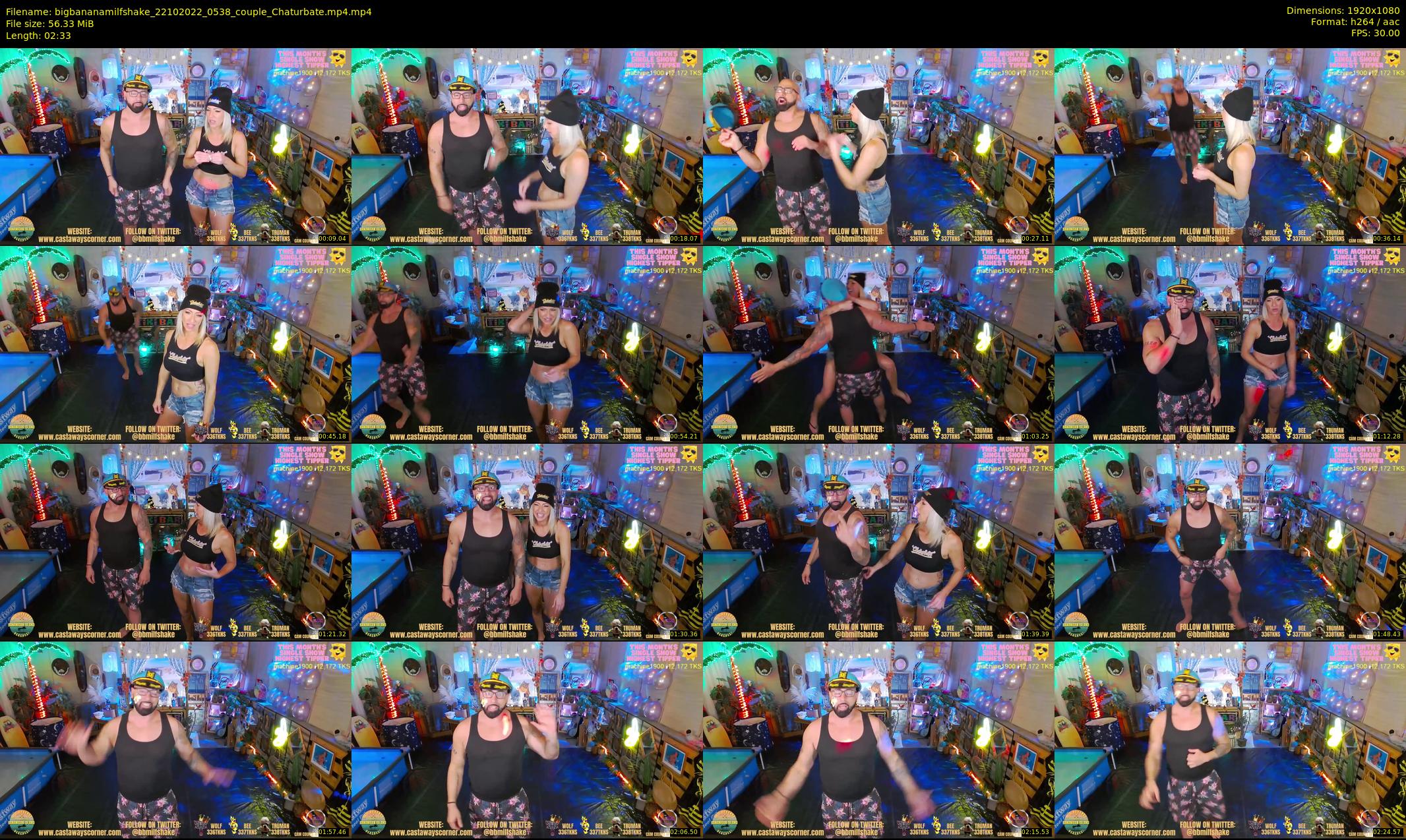 bigbananamilfshake — 3 minute Chaturbate couple cam show recording, 1080p, Oct 22, 2022