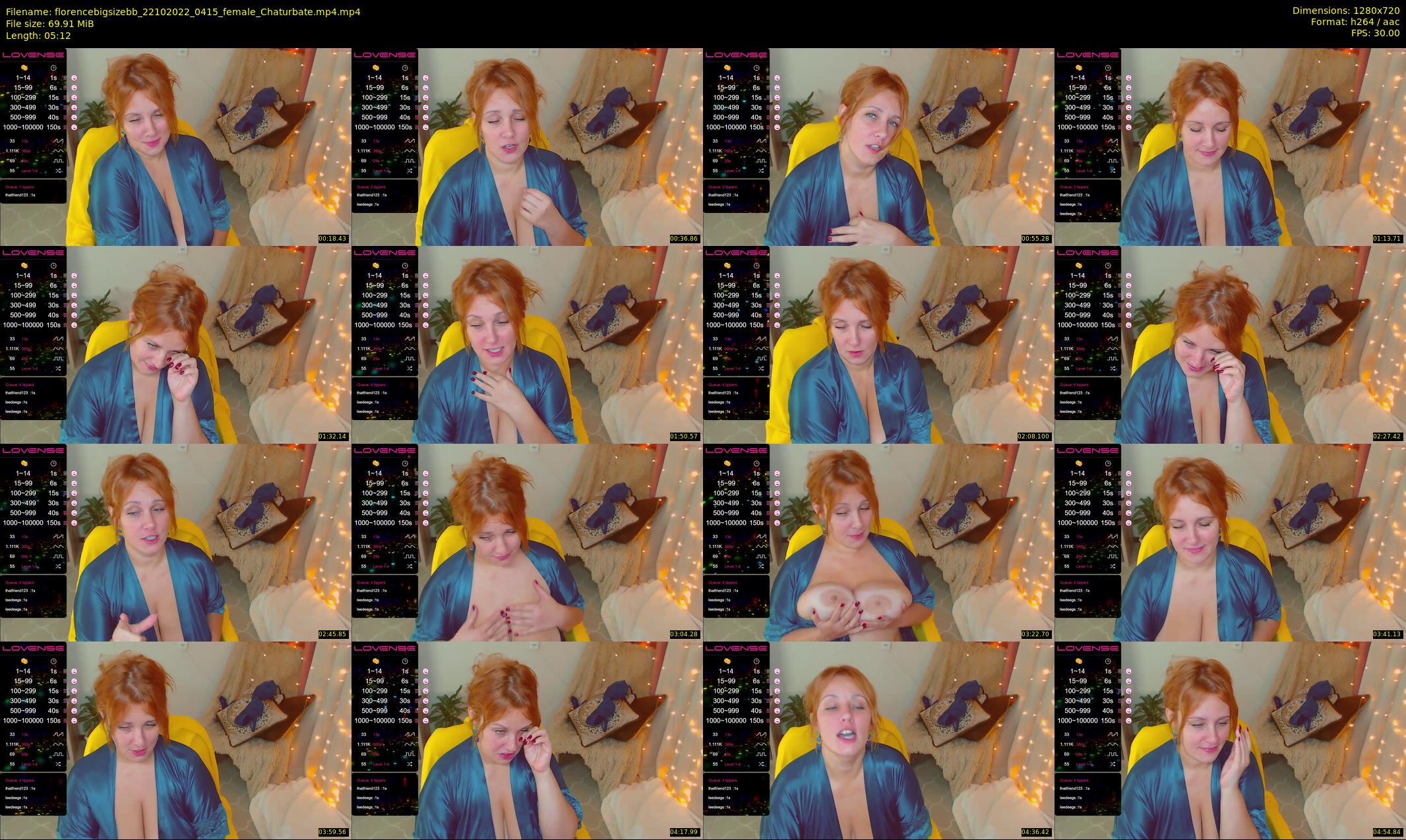 florencebigsizebb — 6 minute Chaturbate female cam show recording, 720p, Oct 22, 2022