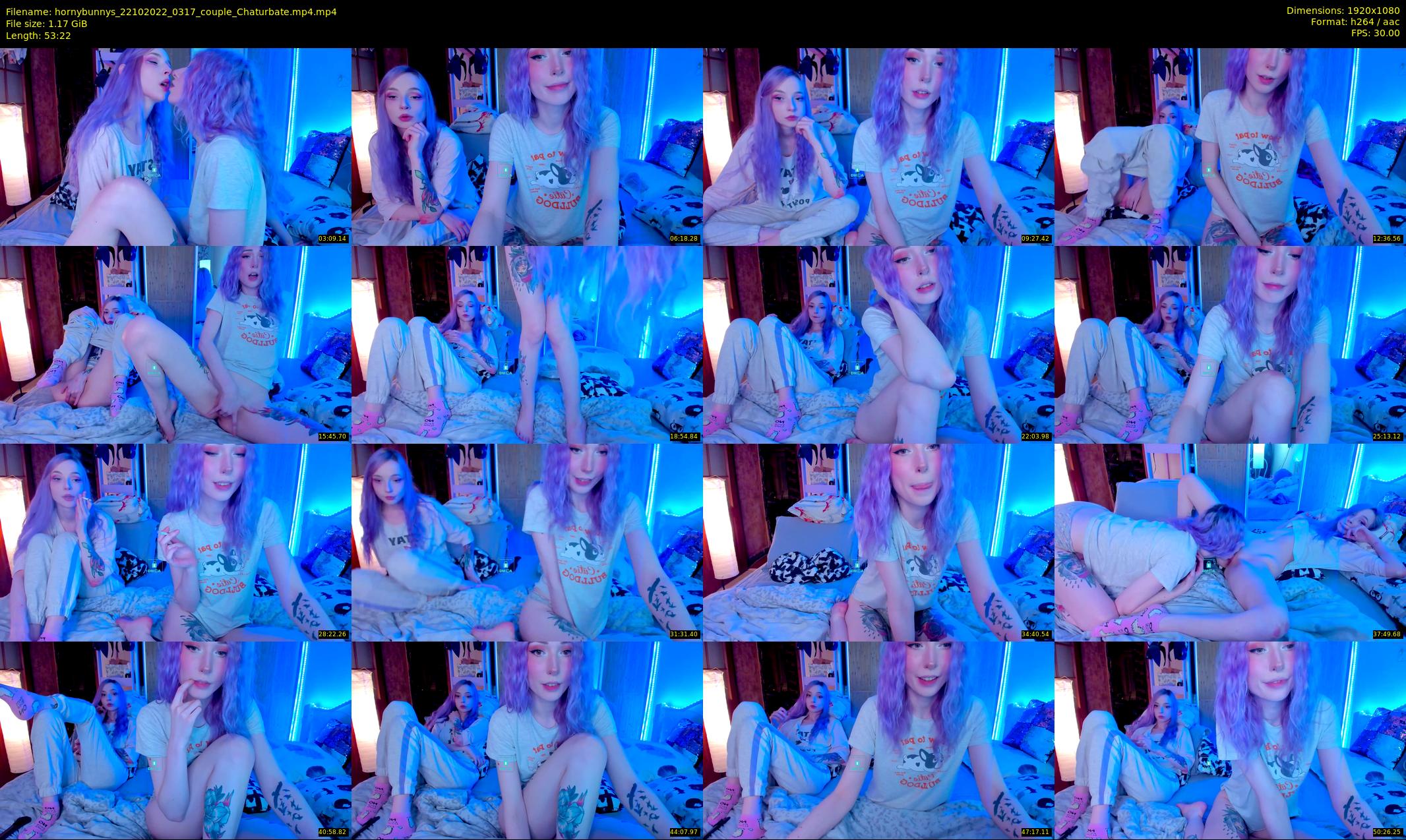 hornybunnys — 54 minute Chaturbate couple cam show recording, 1080p, Oct 22, 2022
