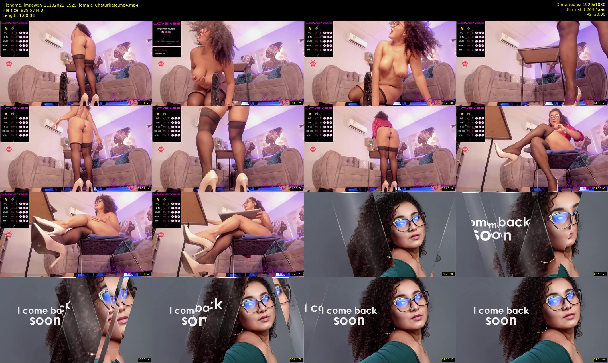 imacwen — 61 minute Chaturbate female cam show recording, 1080p, Oct 21, 2022