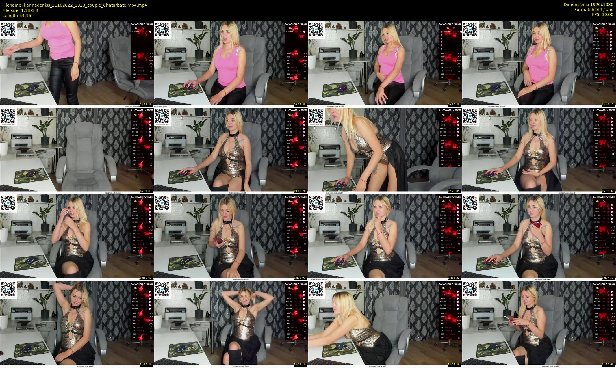 karinadeniss — 55 minute Chaturbate couple cam show recording, 1080p, Oct 21, 2022