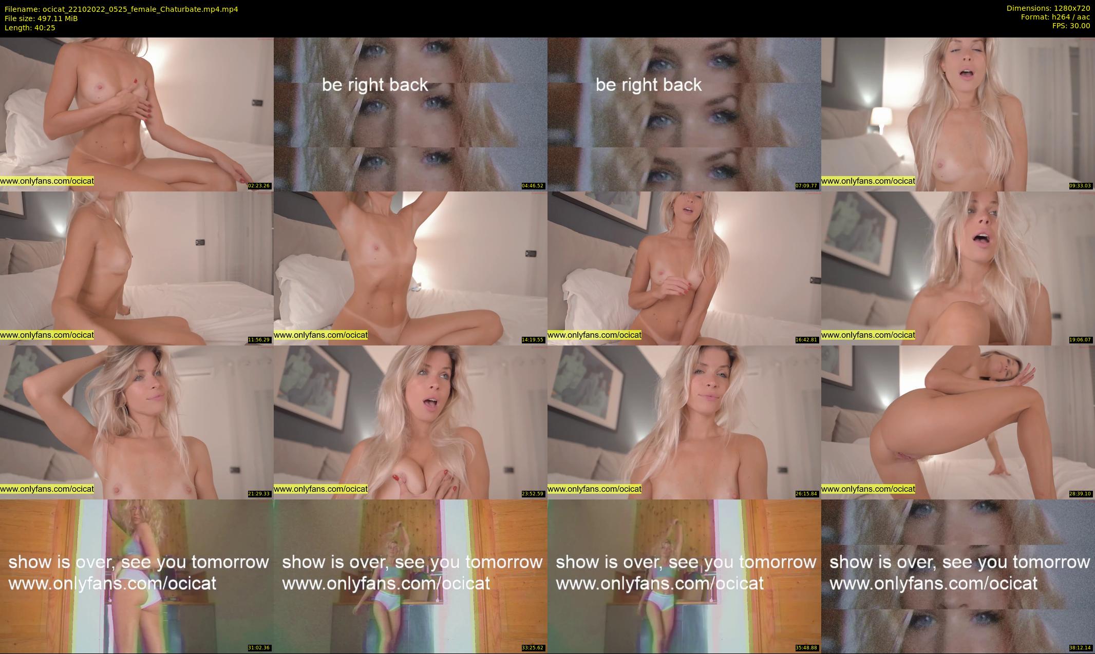 ocicat — 41 minute Chaturbate female cam show recording, 720p, Oct 22, 2022