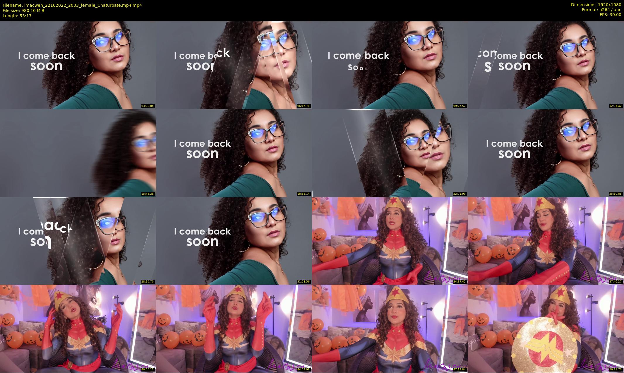 imacwen — 54 minute Chaturbate female cam show recording, 1080p, Oct 22, 2022