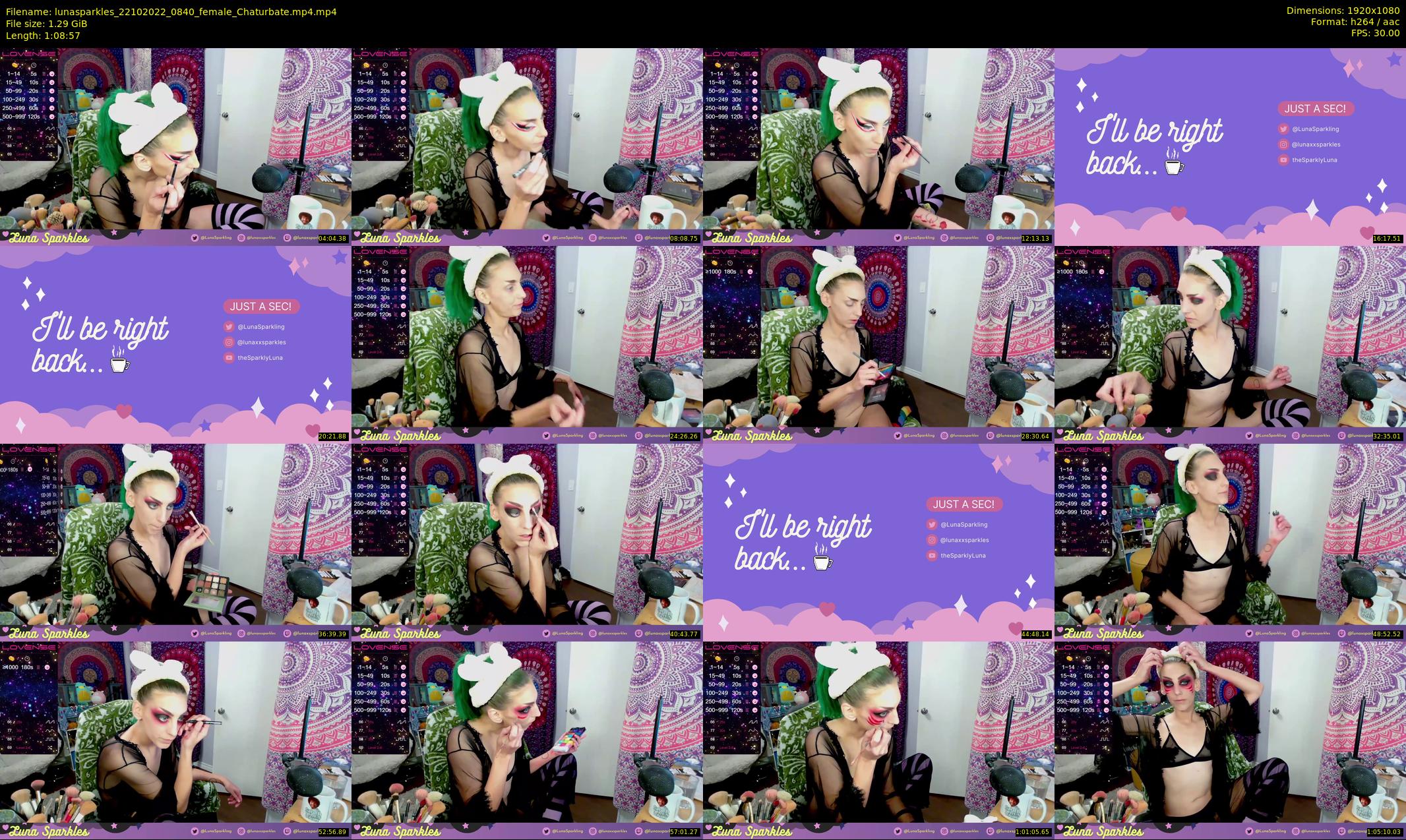 lunasparkles — 69 minute Chaturbate female cam show recording, 1080p, Oct 22, 2022