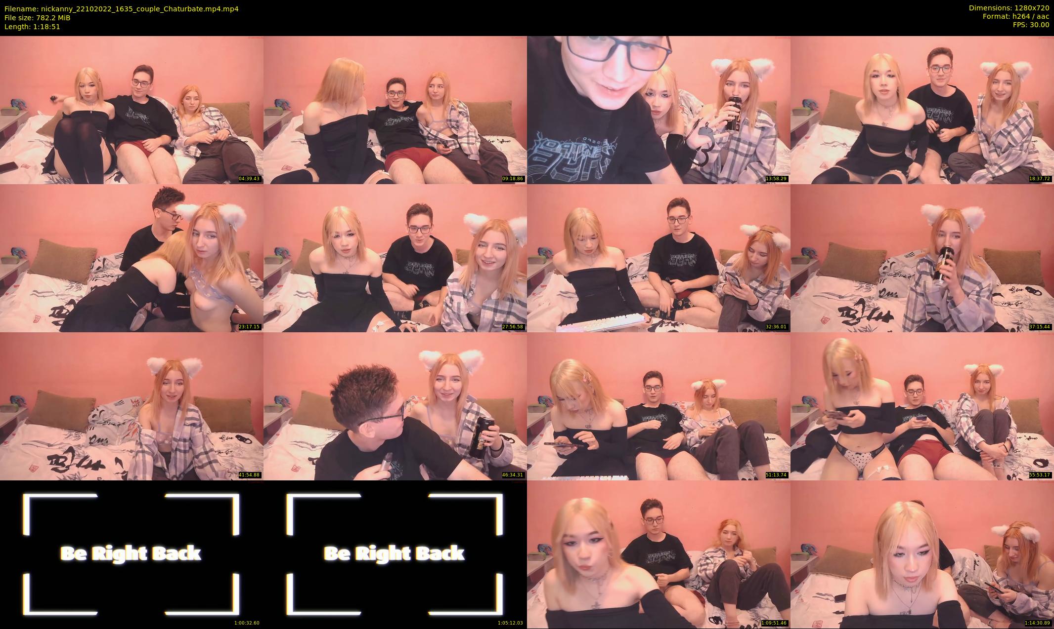 nickanny — 79 minute Chaturbate couple cam show recording, 720p, Oct 22, 2022