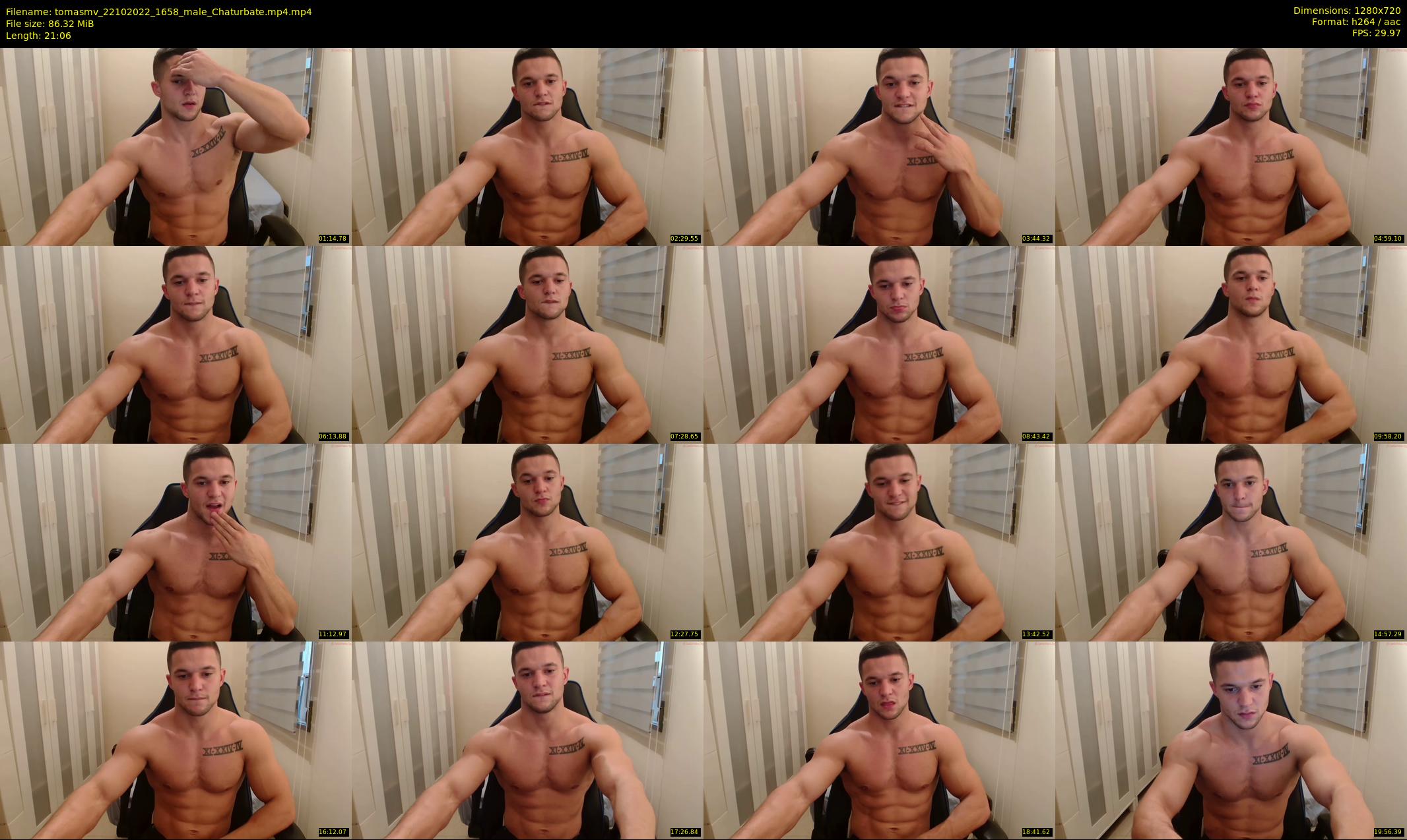 tomasmv — 22 minute Chaturbate male cam show recording, 720p, Oct 22, 2022
