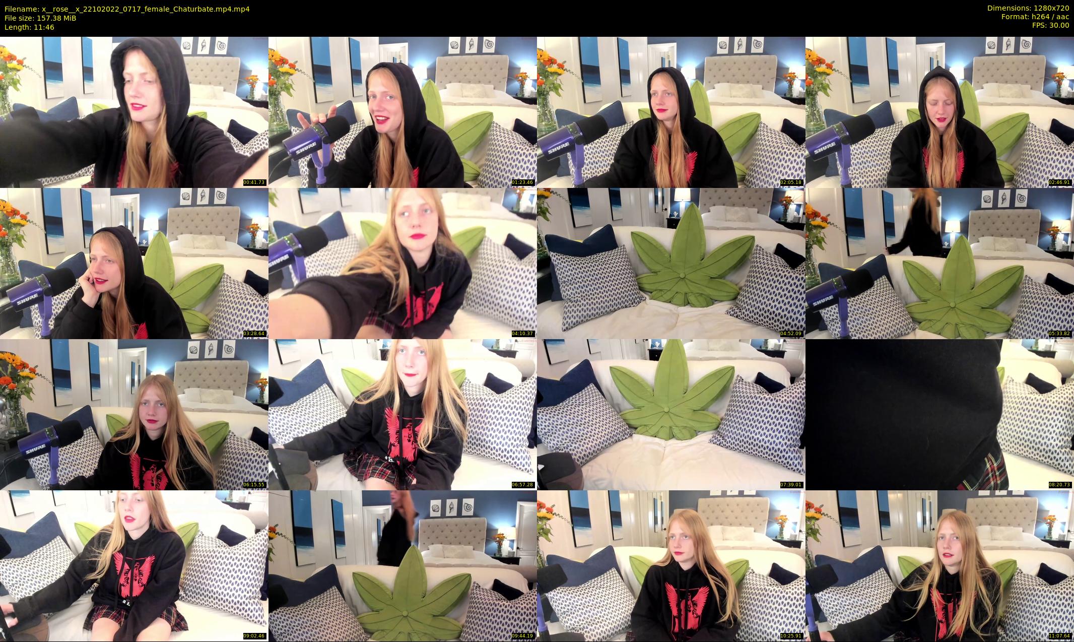 x__rose__x — 12 minute Chaturbate female cam show recording, 720p, Oct 22, 2022