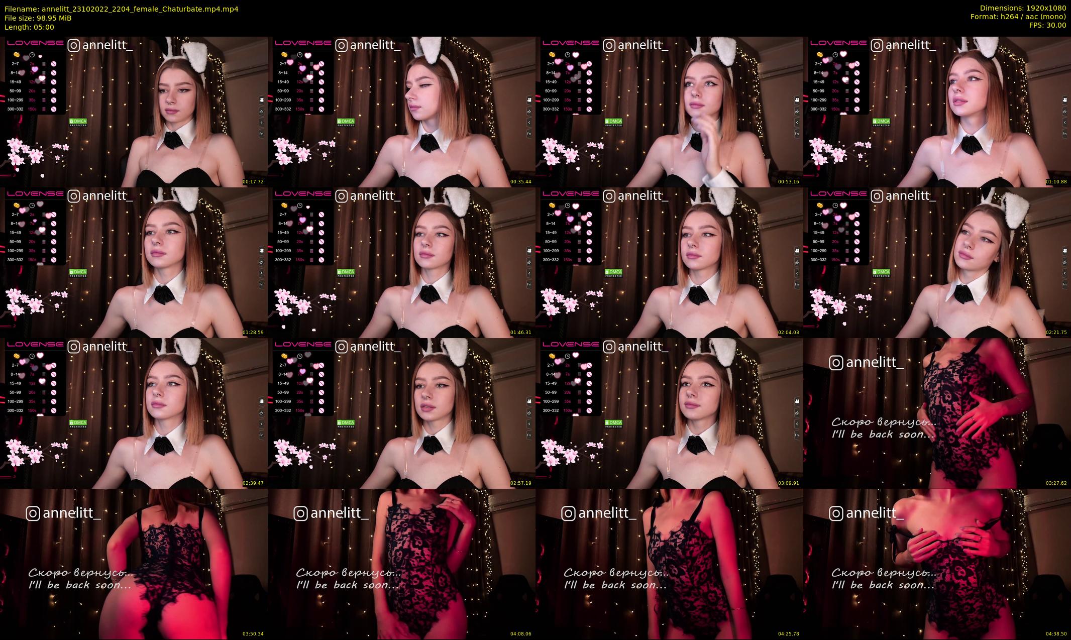 annelitt — 5 minute Chaturbate female cam show recording, 1080p, Oct 23, 2022