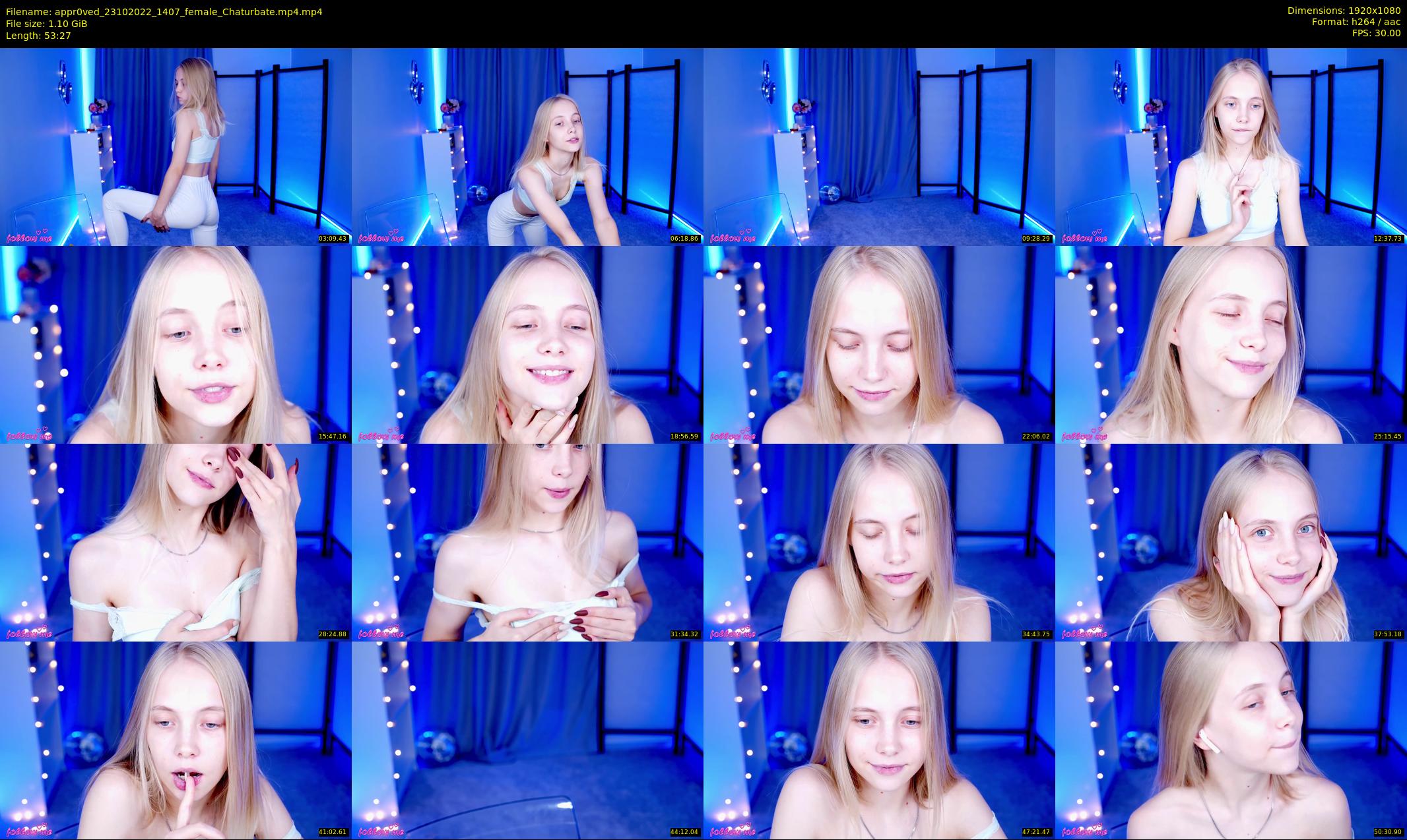 appr0ved — 54 minute Chaturbate female cam show recording, 1080p, Oct 23, 2022