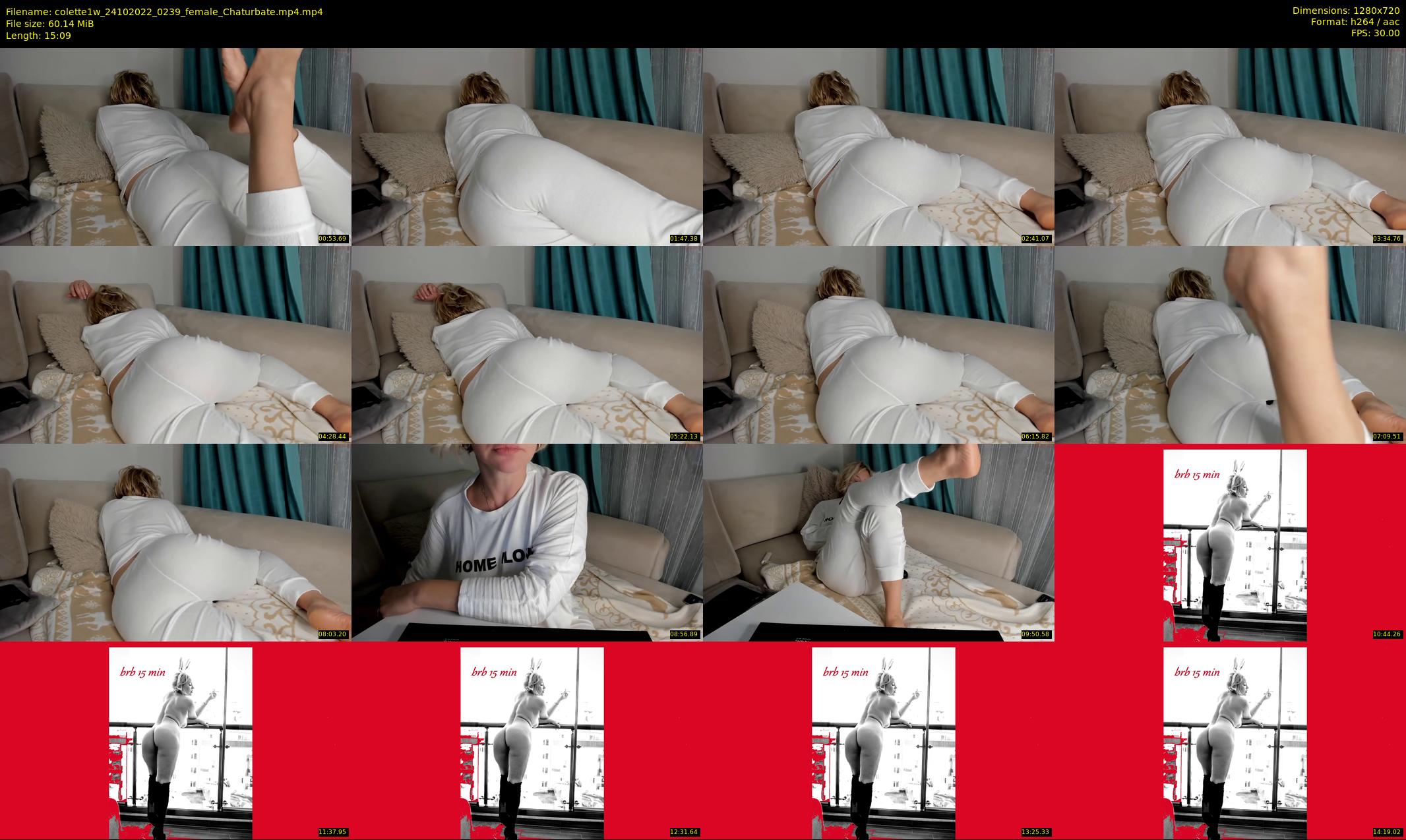 colette1w — 16 minute Chaturbate female cam show recording, 720p, Oct 24, 2022