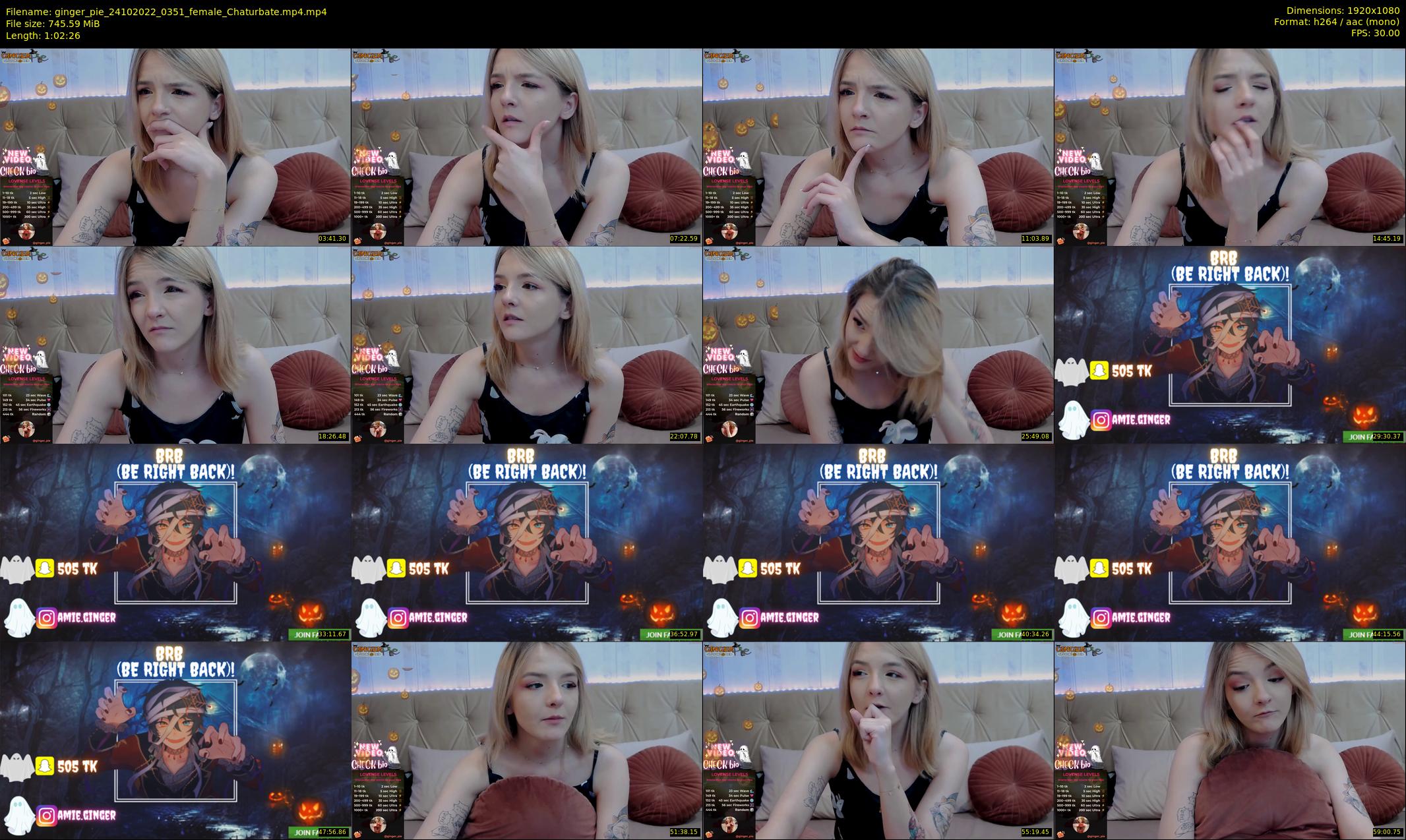 ginger_pie — 63 minute Chaturbate female cam show recording, 1080p, Oct 24, 2022