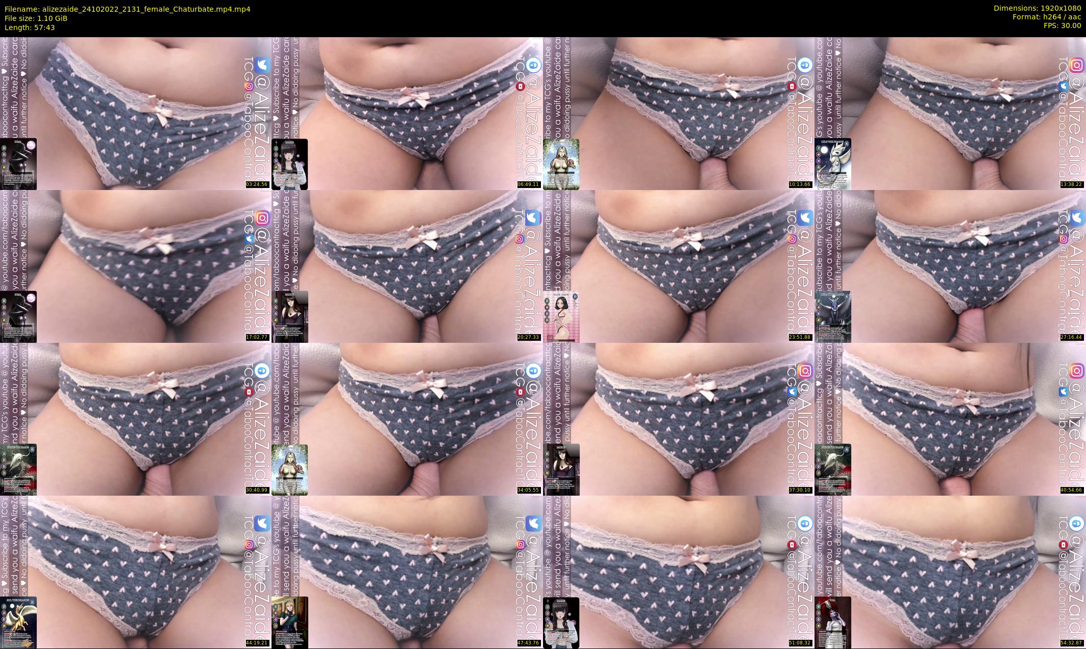 alizezaide — 58 minute Chaturbate female cam show recording, 1080p, Oct 24, 2022