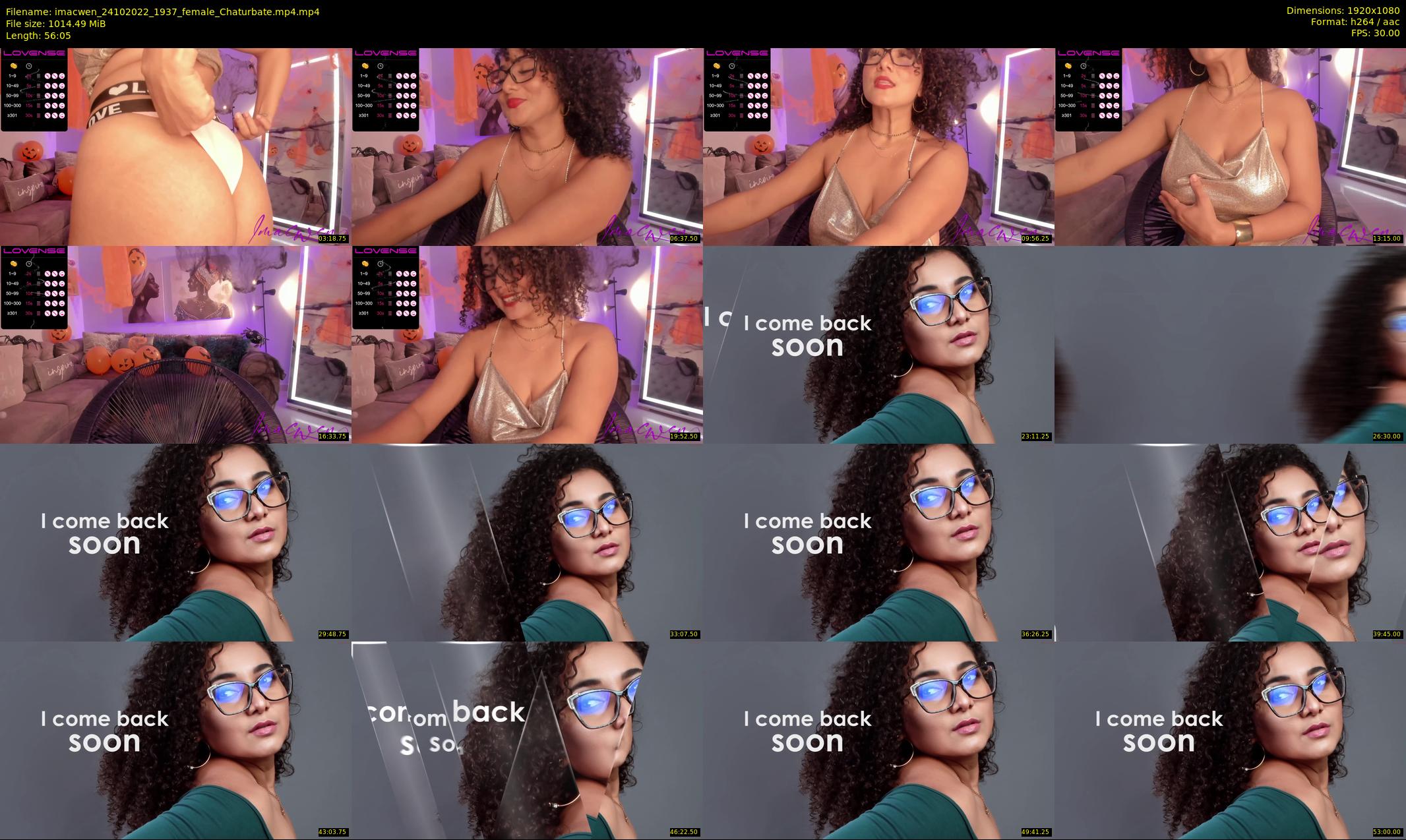 imacwen — 57 minute Chaturbate female cam show recording, 1080p, Oct 24, 2022