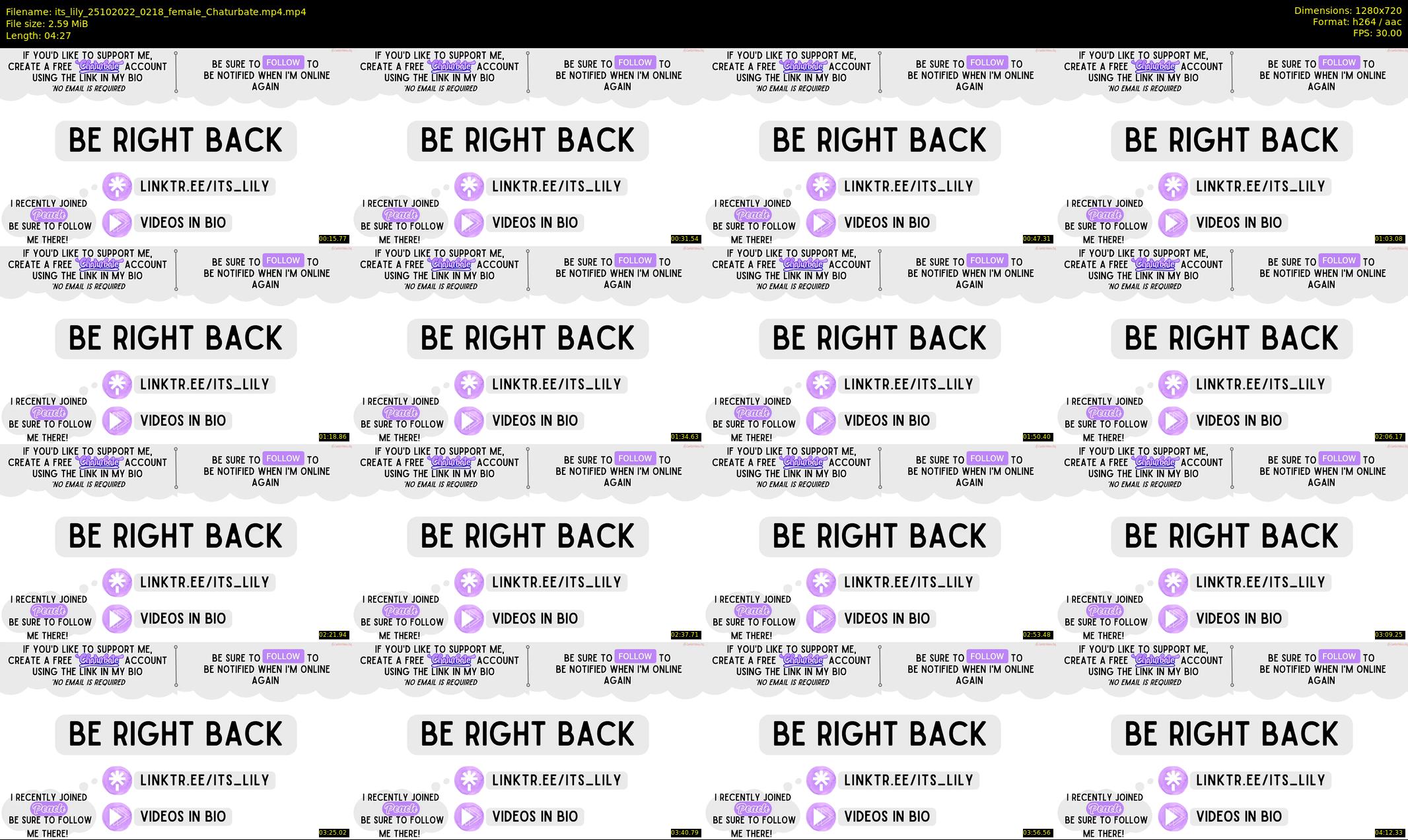 its_lily — 5 minute Chaturbate female cam show recording, 720p, Oct 25, 2022