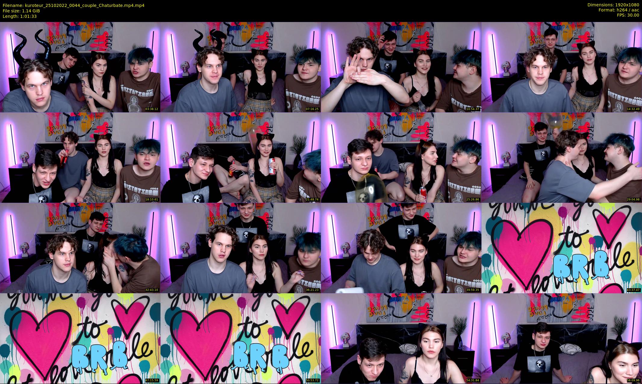kuroteur — 62 minute Chaturbate couple cam show recording, 1080p, Oct 25, 2022