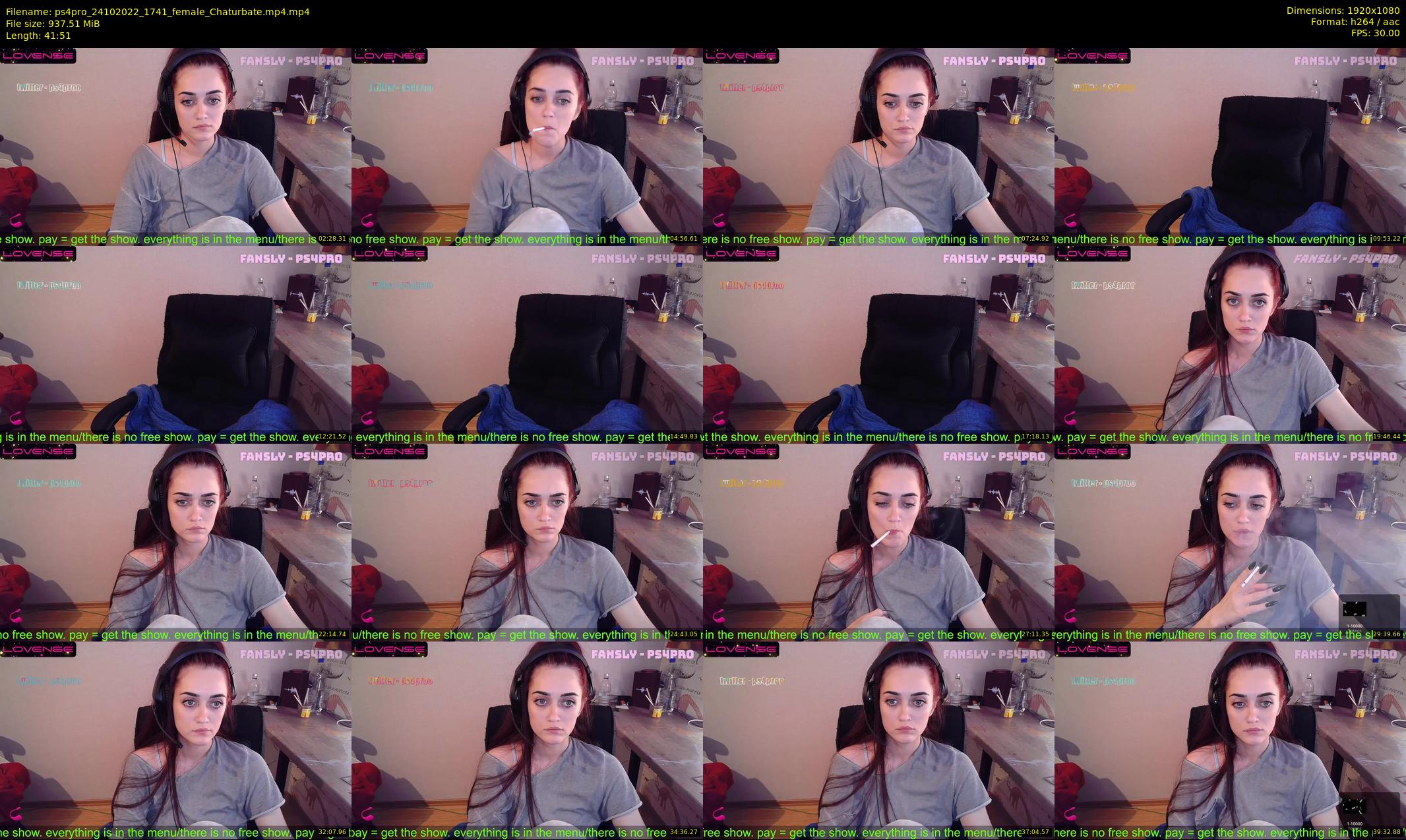 ps4pro — 42 minute Chaturbate female cam show recording, 1080p, Oct 24, 2022