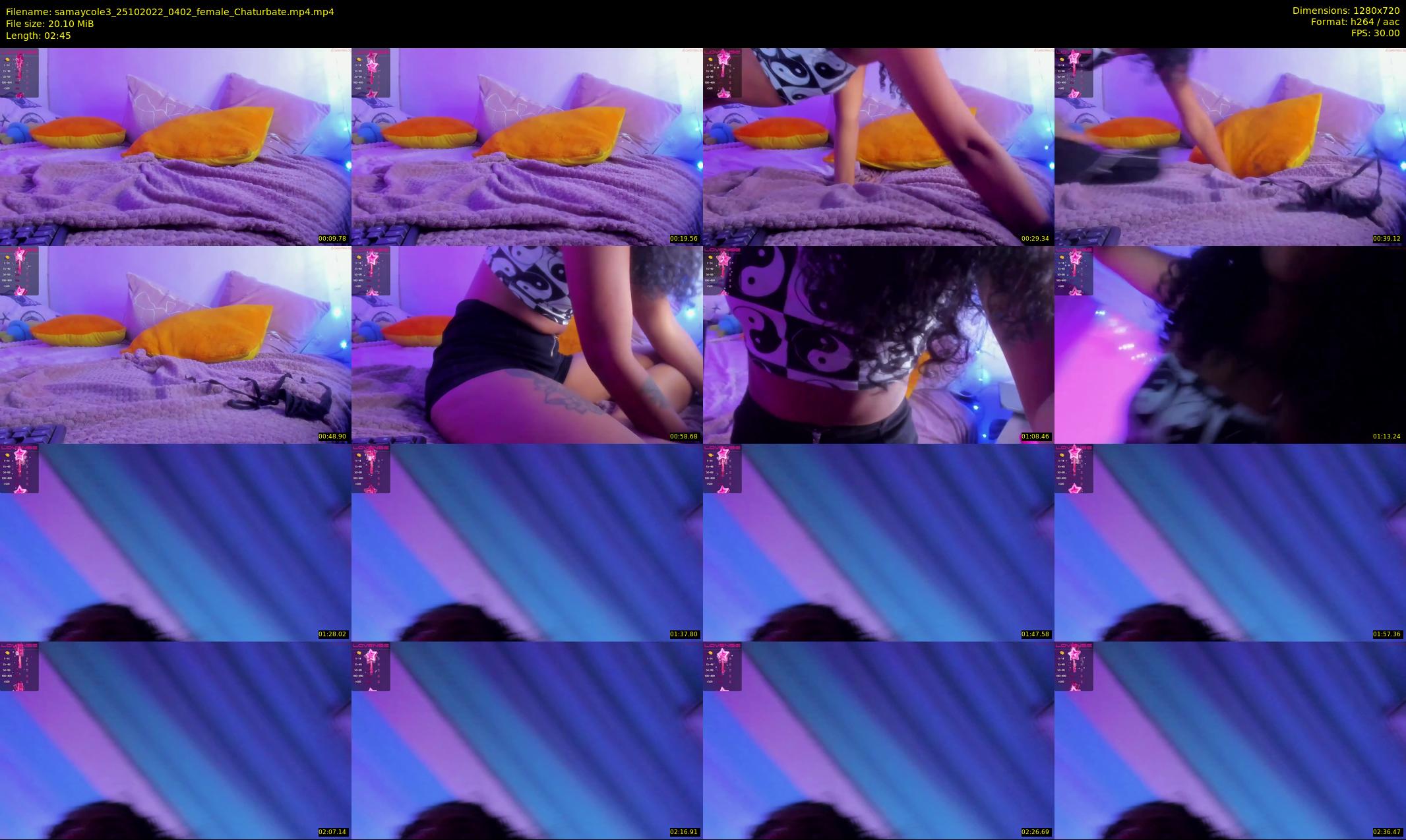 samaycole3 — 3 minute Chaturbate female cam show recording, 720p, Oct 25, 2022