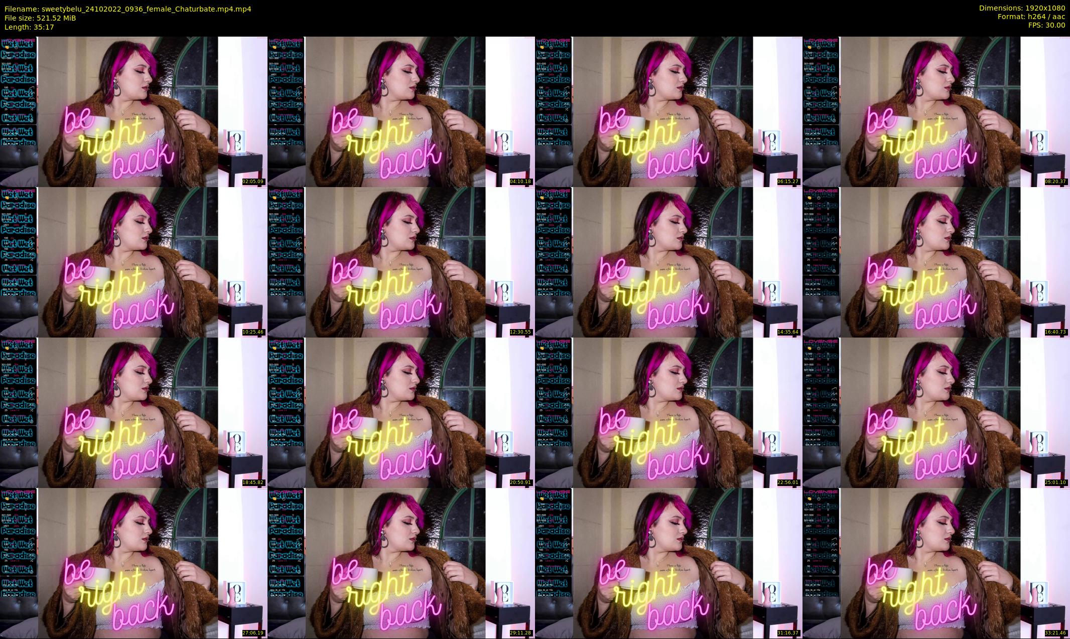 sweetybelu — 36 minute Chaturbate female cam show recording, 1080p, Oct 24, 2022