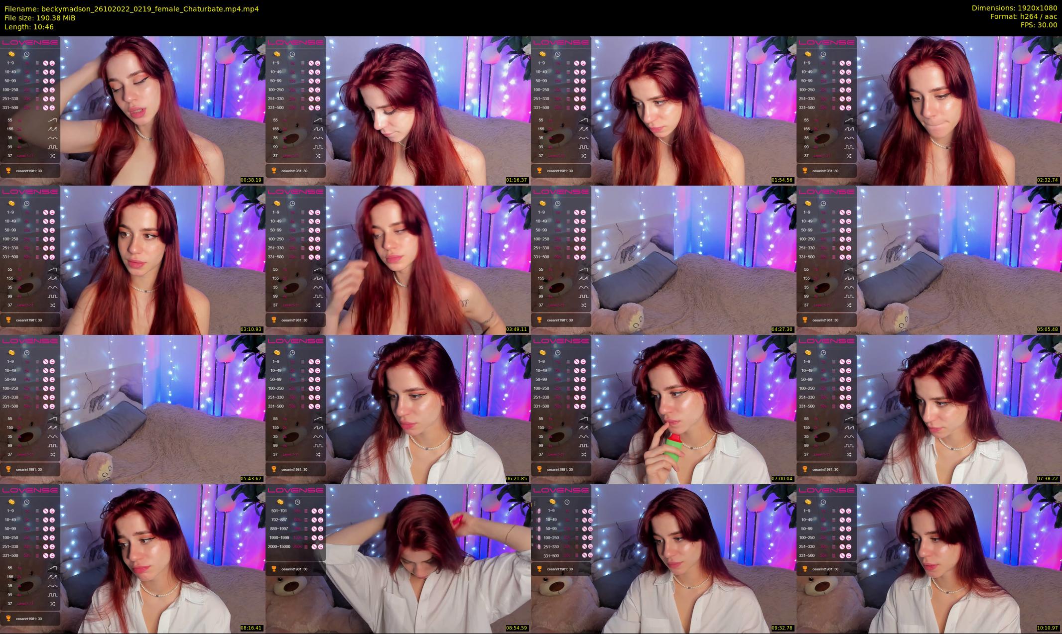 beckymadson — 11 minute Chaturbate female cam show recording, 1080p, Oct 26, 2022