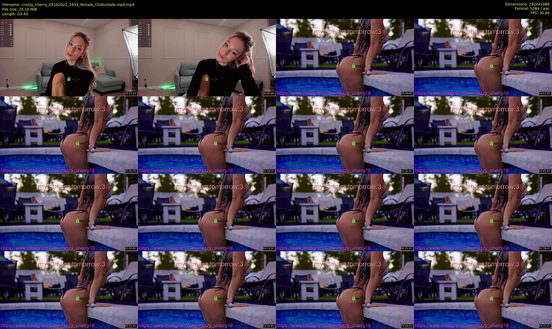 crazzy_cherry — 4 minute Chaturbate female cam show recording, 1080p, Oct 25, 2022