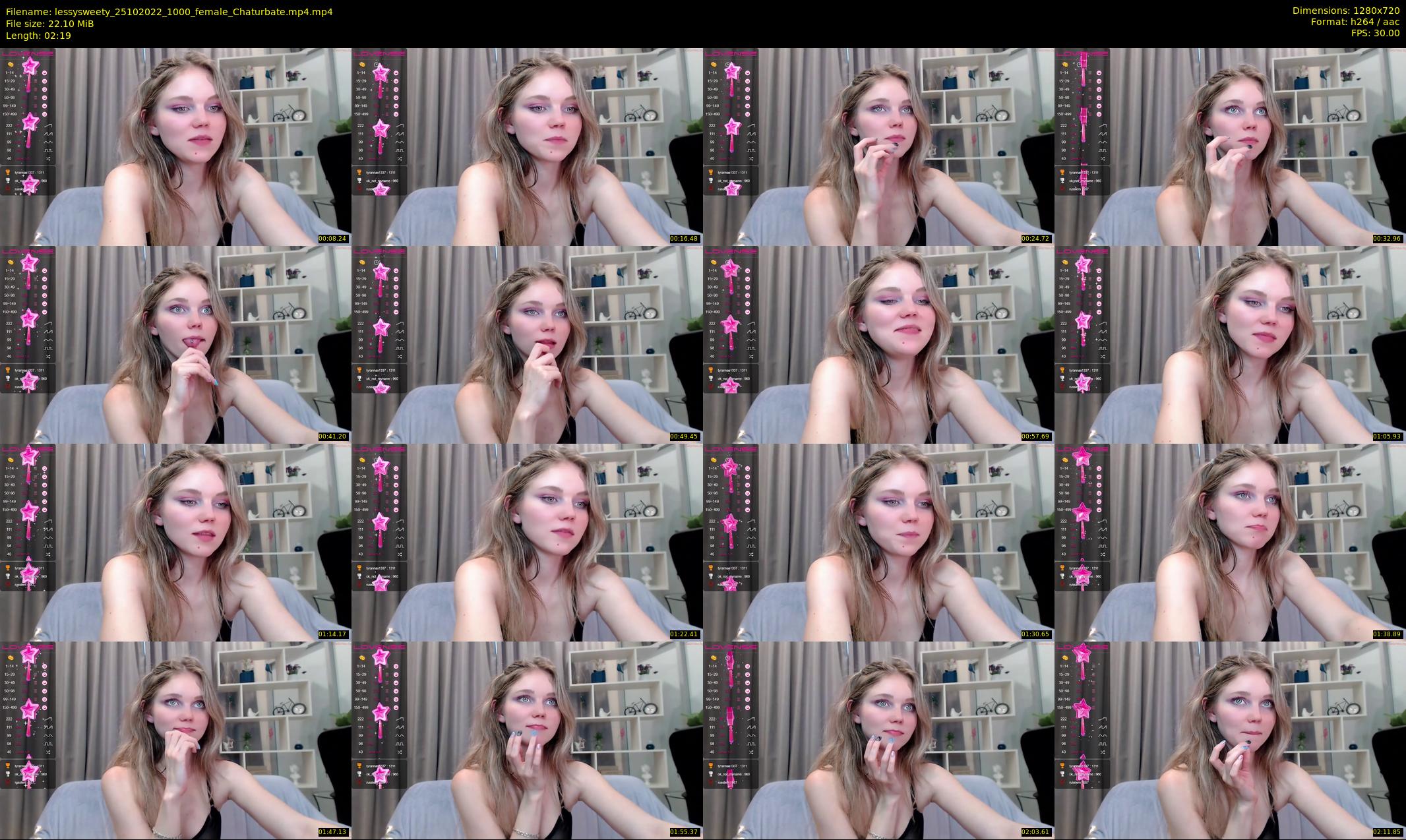 lessysweety — 3 minute Chaturbate female cam show recording, 720p, Oct 25, 2022