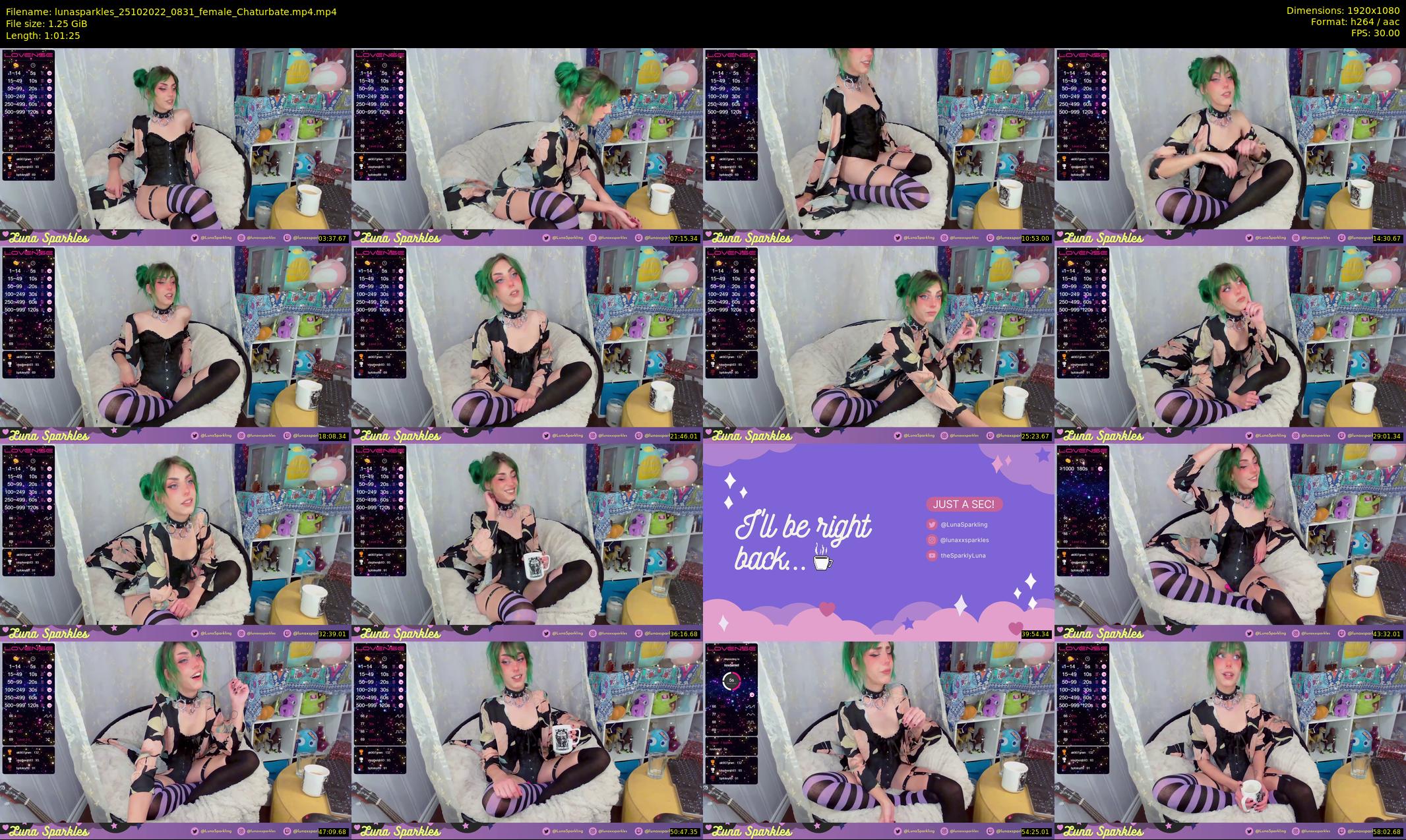 lunasparkles — 62 minute Chaturbate female cam show recording, 1080p, Oct 25, 2022