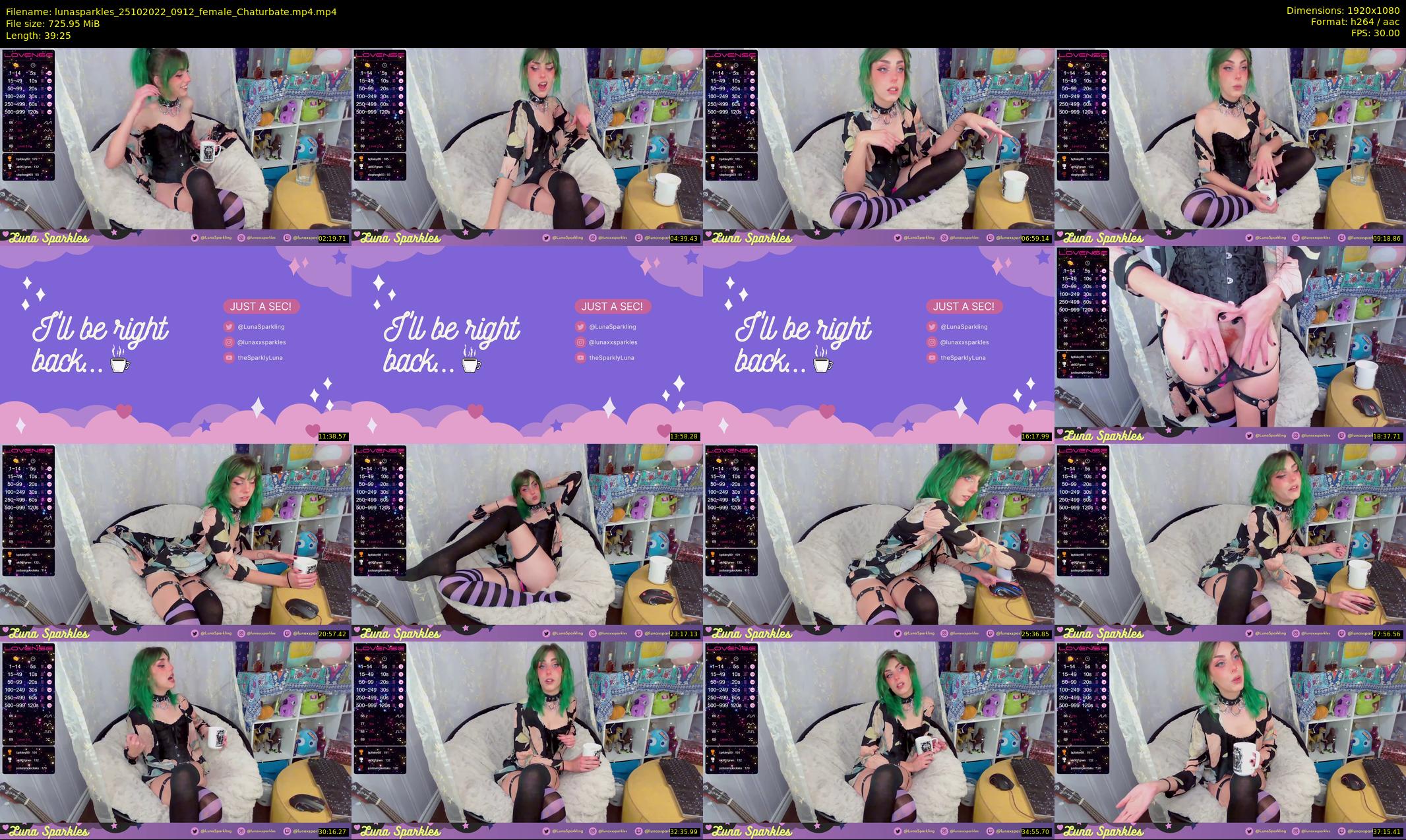 lunasparkles — 40 minute Chaturbate female cam show recording, 1080p, Oct 25, 2022