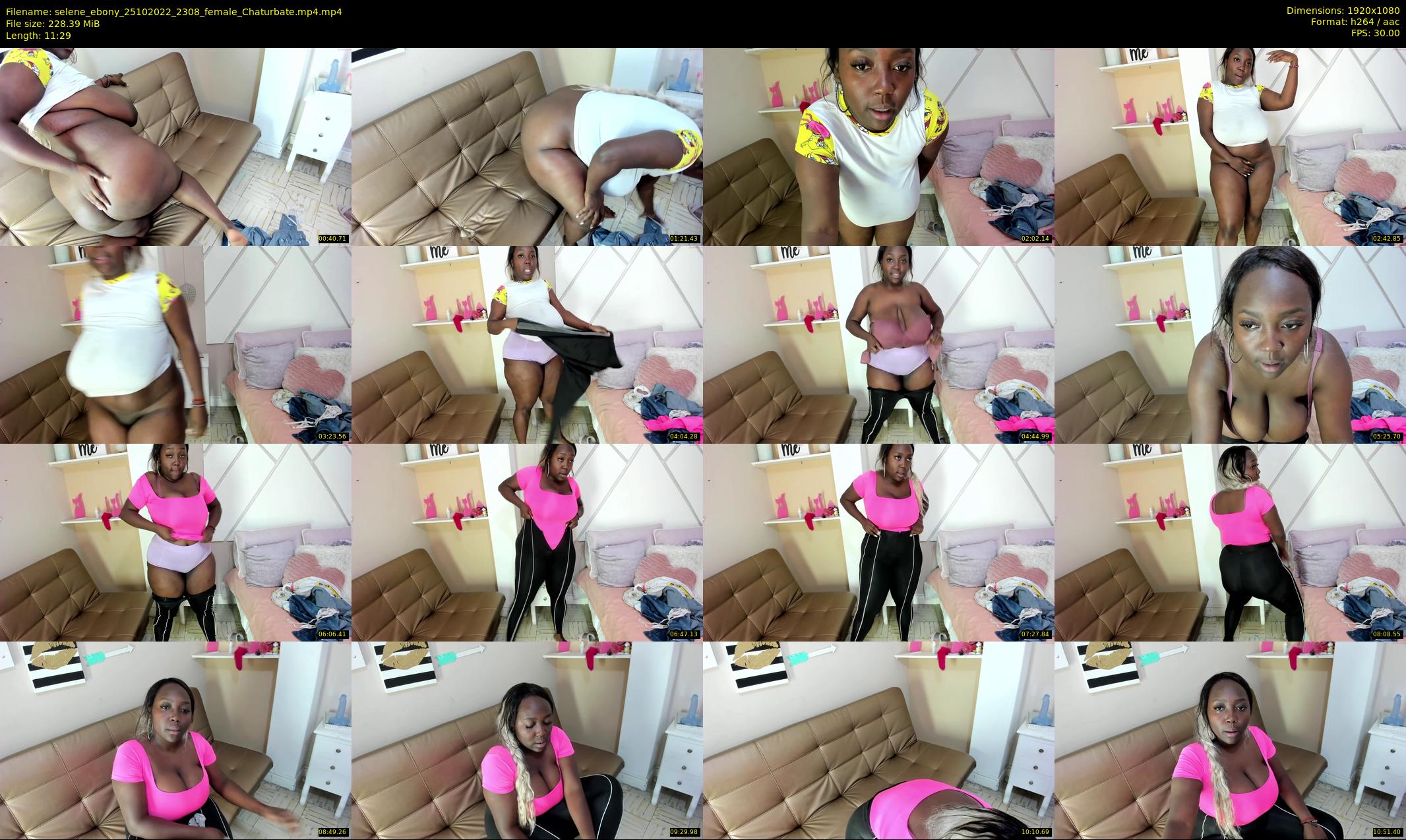 selene_ebony — 12 minute Chaturbate female cam show recording, 1080p, Oct 25, 2022